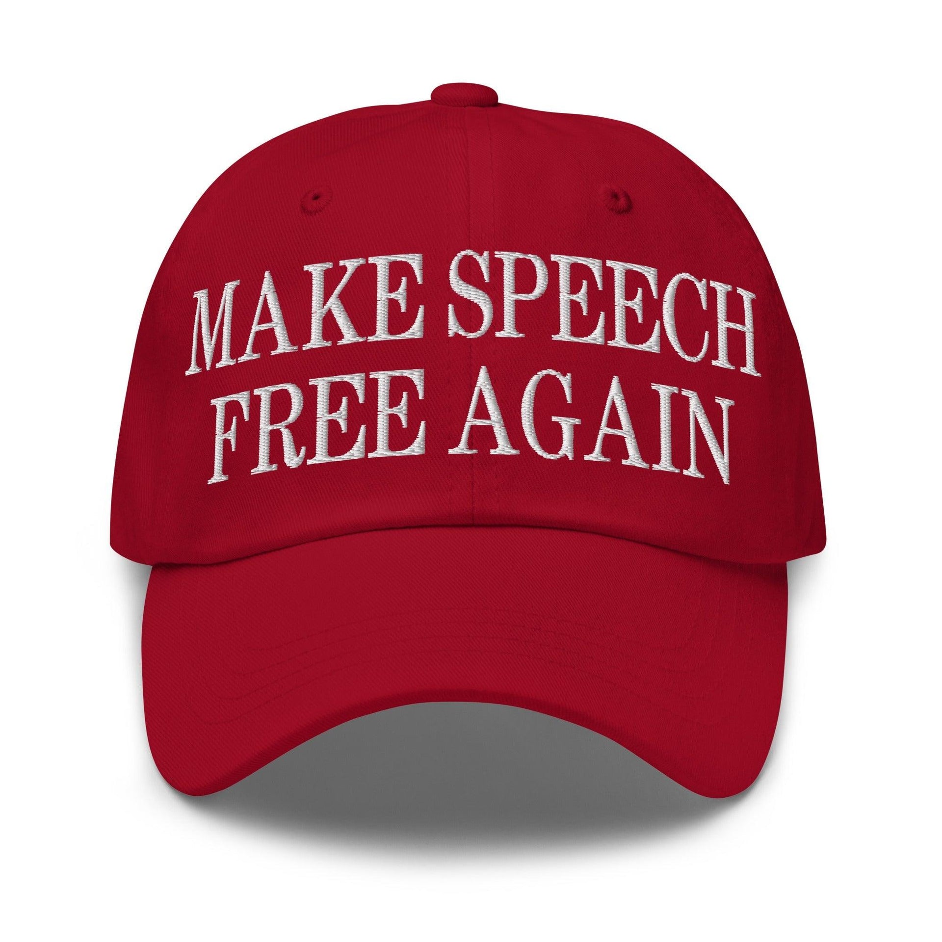 Make Speech Free Again Dad Hat Cranberry Capital Crowns Dad Hats LADs Make Again