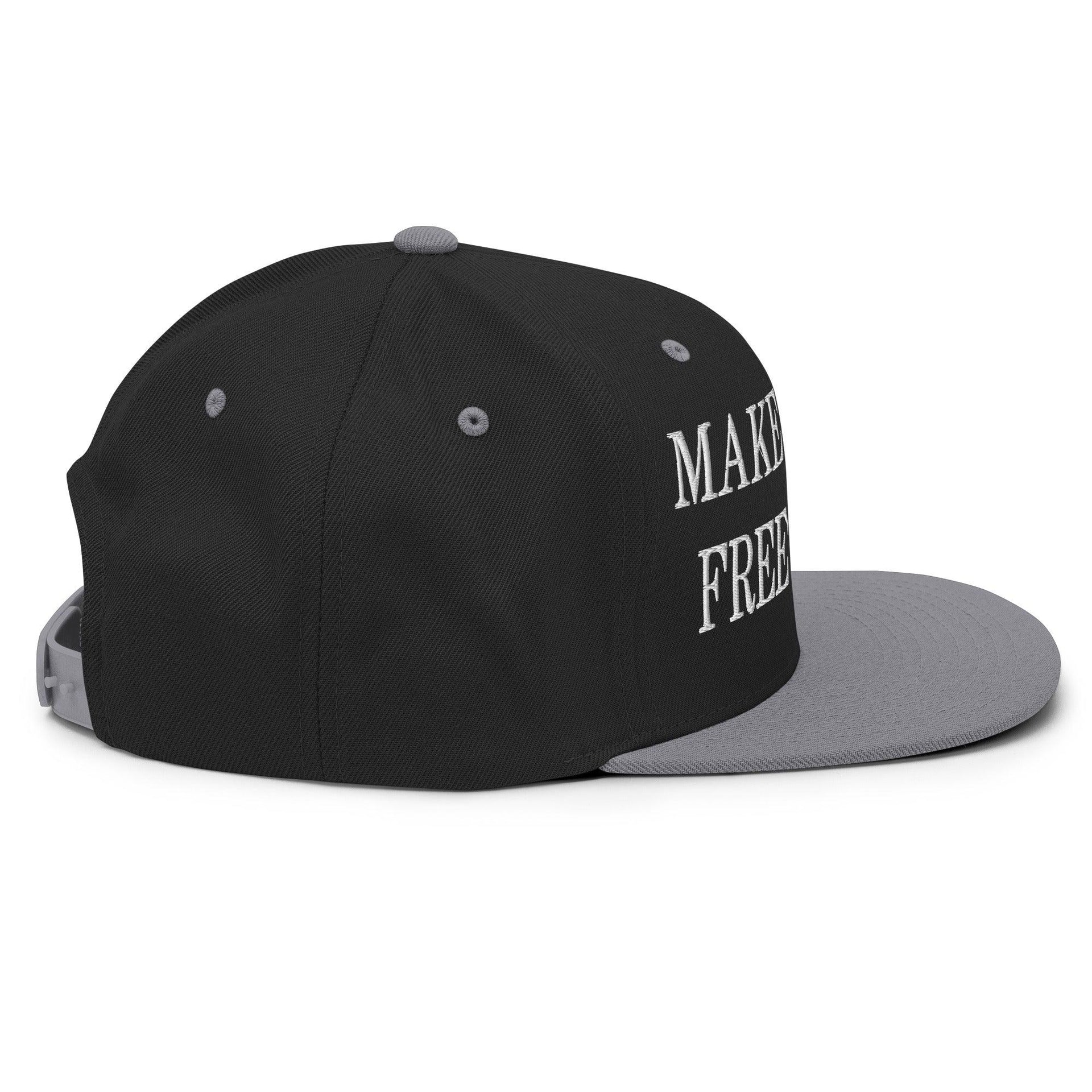 Make Speech Free Again Embroidered Flat Bill Brim Snapback Hat Capital Crowns LADs Make Again