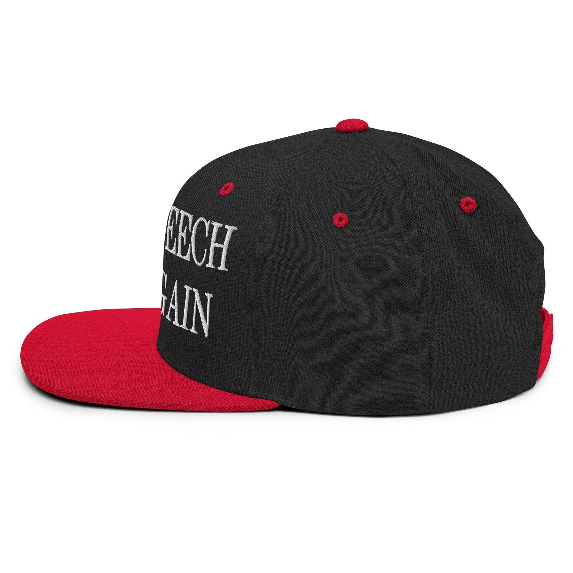 Make Speech Free Again Embroidered Flat Bill Brim Snapback Hat Capital Crowns LADs Make Again