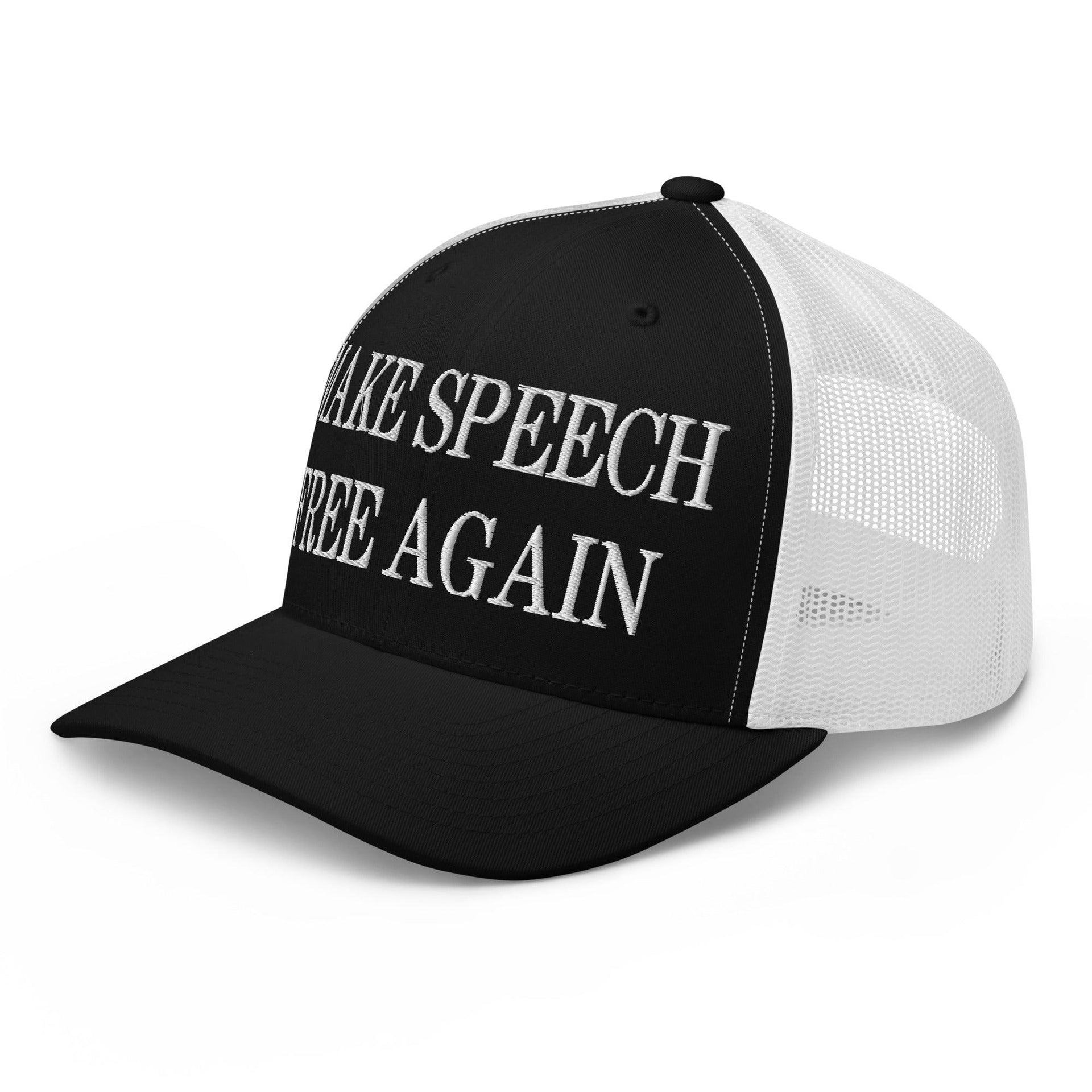 Make Speech Free Again Embroidered Mesh Trucker Hat Capital Crowns LADs Make Again Trucker Hats
