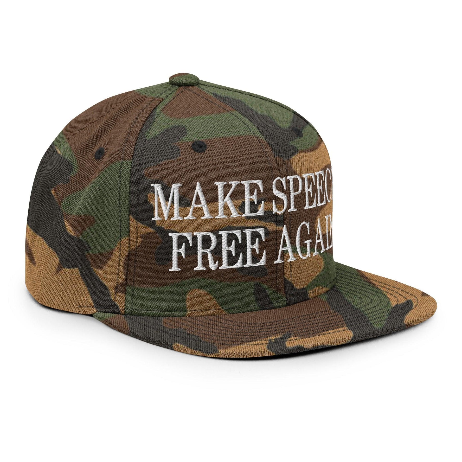 Make Speech Free Again Flat Bill Brim Snapback Hat Capital Crowns LADs Make Again Snapback Hats