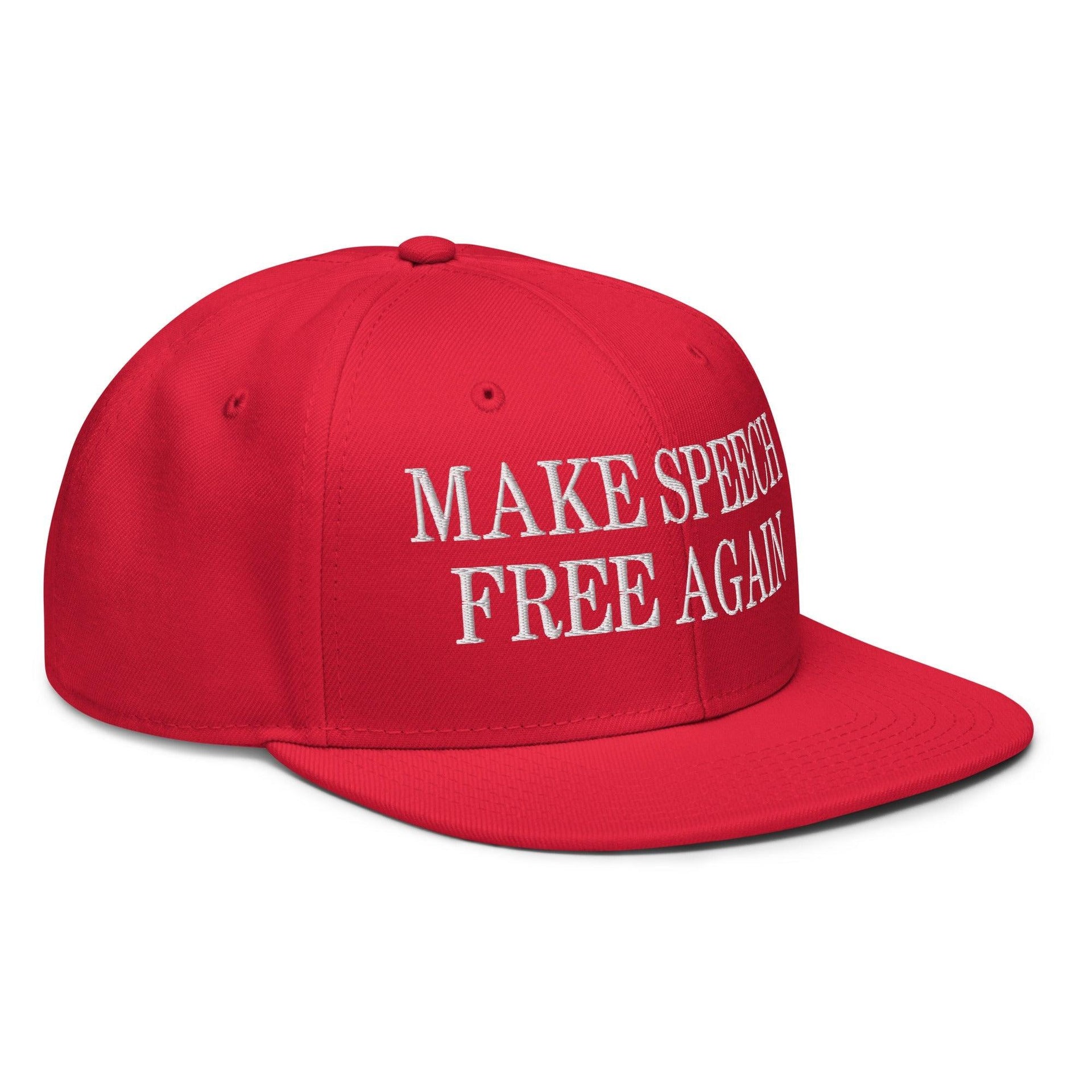 Make Speech Free Again High Crown Snapback Hat Capital Crowns LADs Make Again Snapback Hats