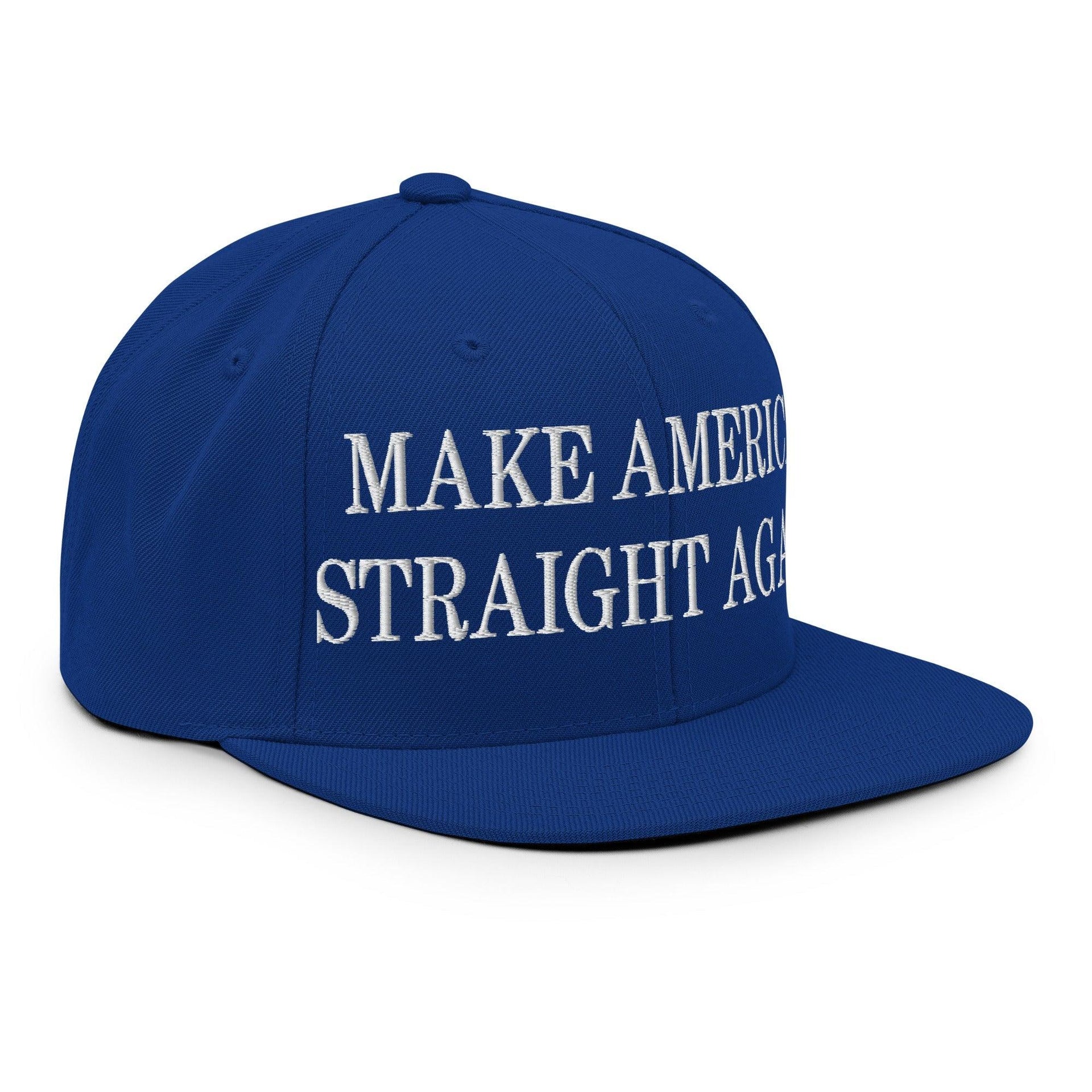 Make Us Straight Again Embroidered Flat Bill Brim Snapback Hat Capital Crowns Make Again