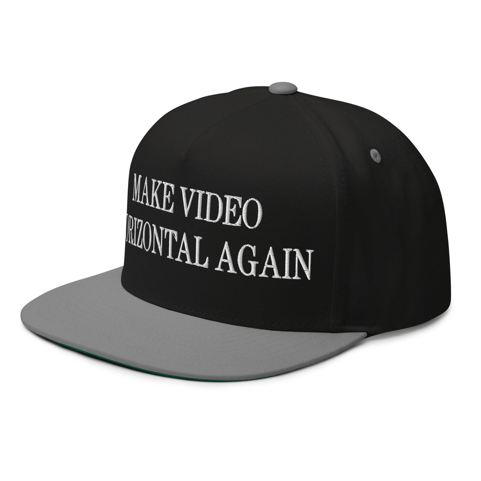 Make Video Horizontal Again Embroidered 5 Panel Flat Bill Brim Snapback Hat Capital Crowns LADs Make Again Snapback Hats