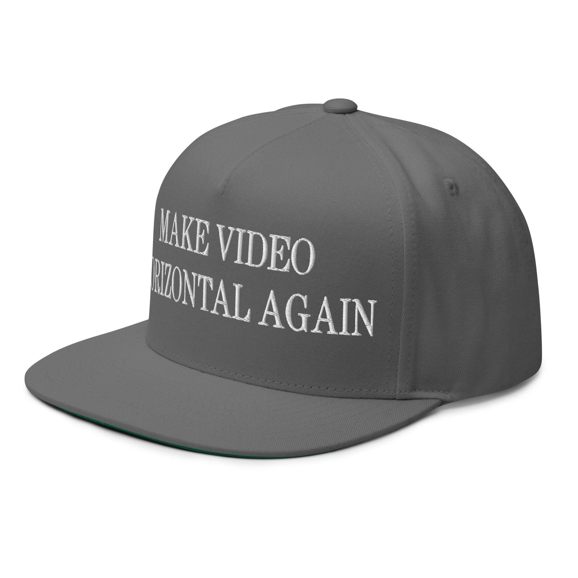 Make Video Horizontal Again Embroidered 5 Panel Flat Bill Brim Snapback Hat Capital Crowns LADs Make Again Snapback Hats