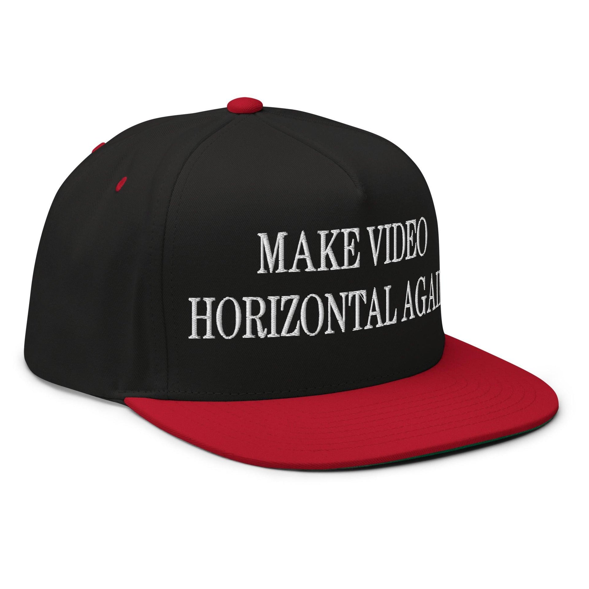 Make Video Horizontal Again Embroidered 5 Panel Flat Bill Brim Snapback Hat Capital Crowns LADs Make Again Snapback Hats