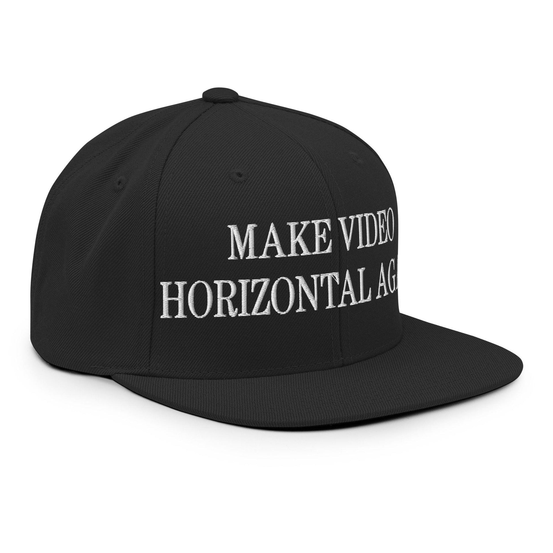 Make Video Horizontal Again Embroidered Flat Bill Brim Snapback Hat Capital Crowns LADs Make Again Snapback Hats