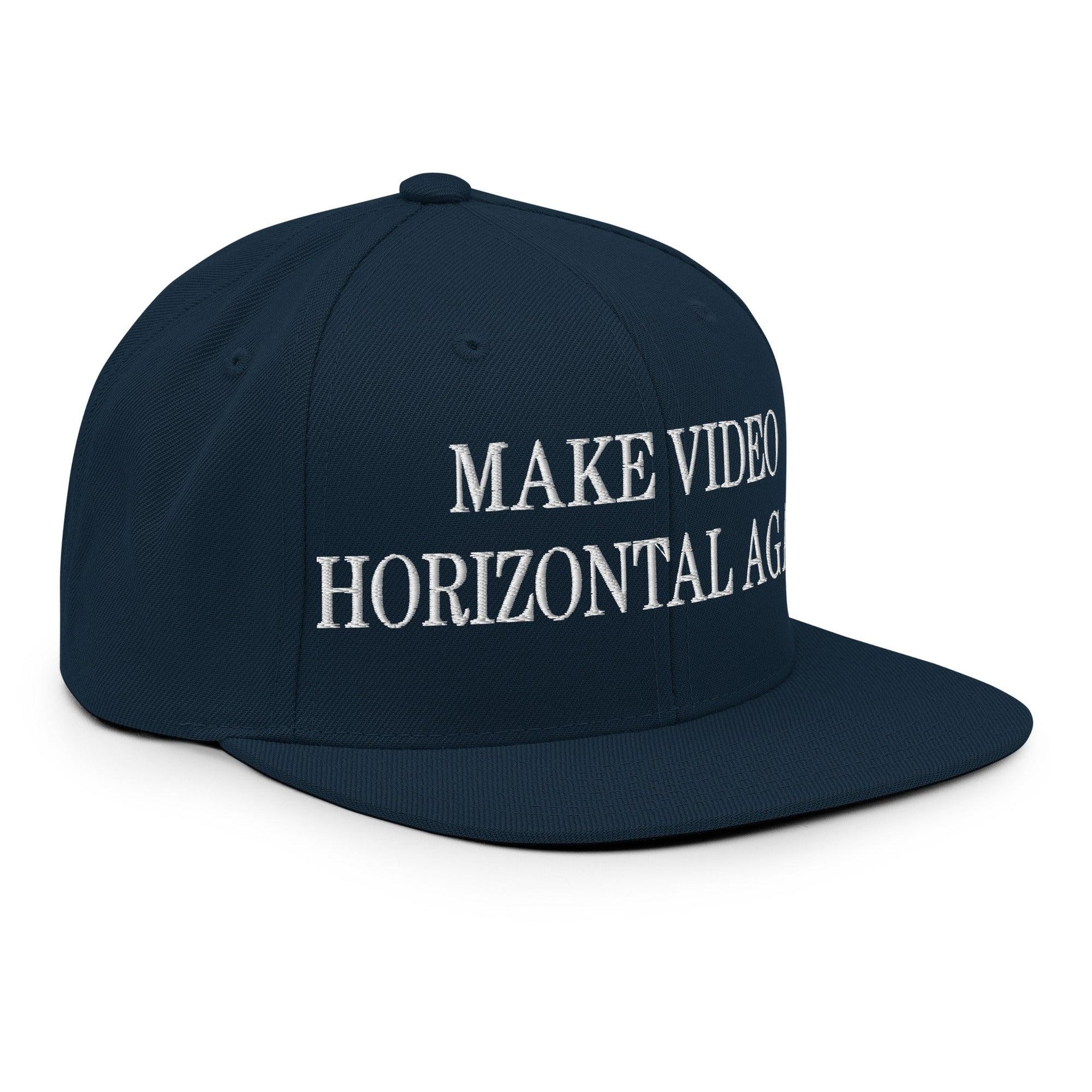 Make Video Horizontal Again Embroidered Flat Bill Brim Snapback Hat Capital Crowns LADs Make Again Snapback Hats