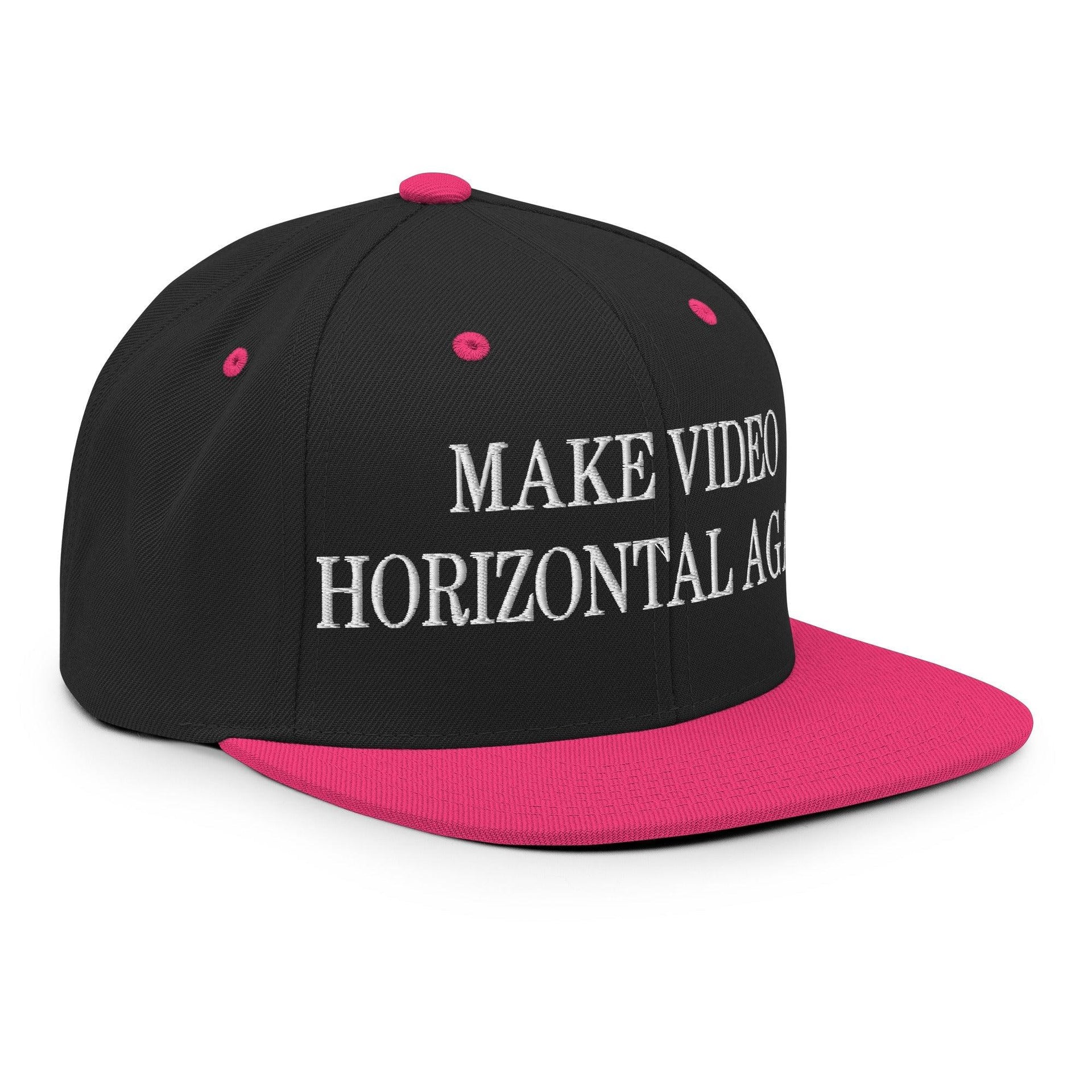 Make Video Horizontal Again Embroidered Flat Bill Brim Snapback Hat Capital Crowns LADs Make Again Snapback Hats