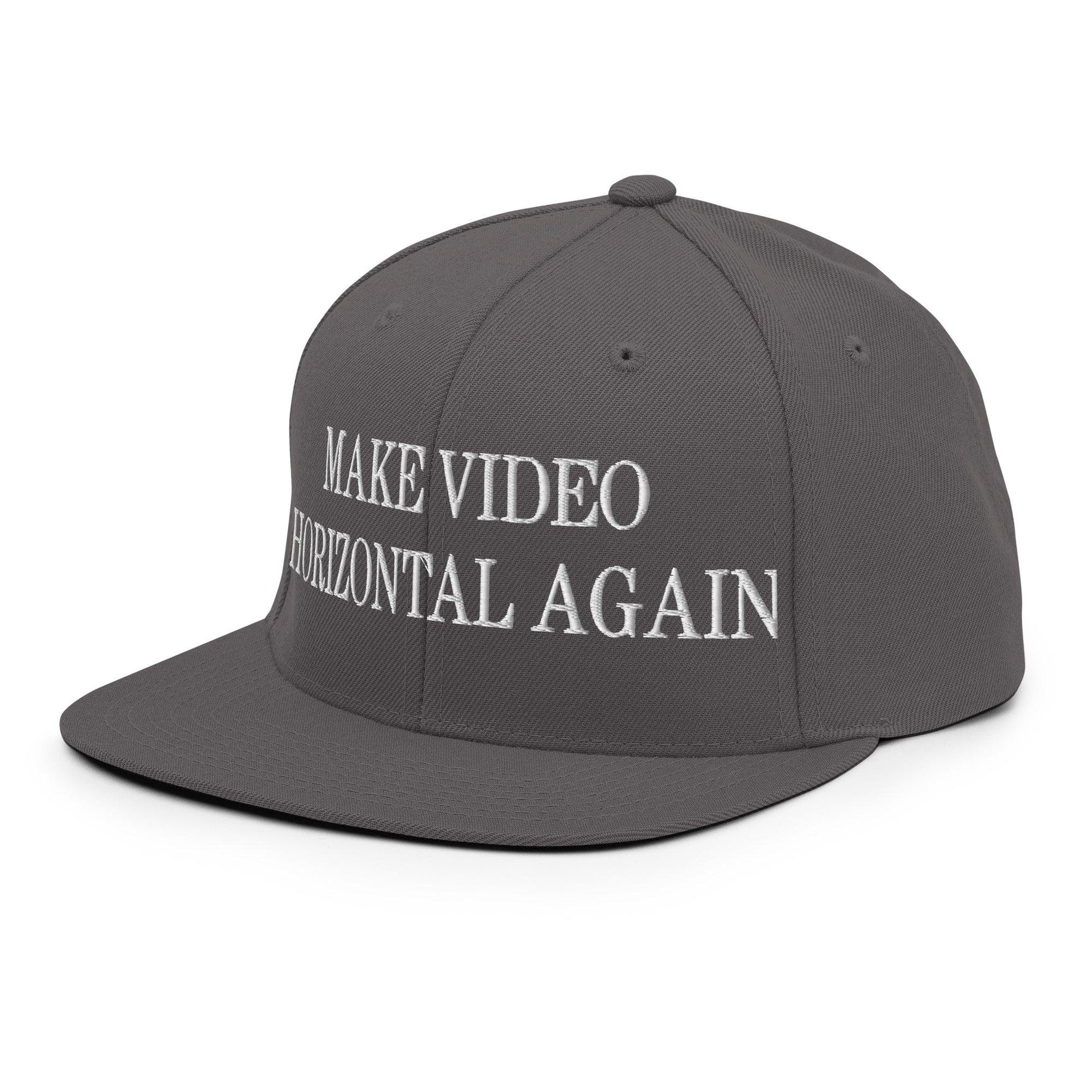 Make Video Horizontal Again Embroidered Flat Bill Brim Snapback Hat Capital Crowns LADs Make Again Snapback Hats