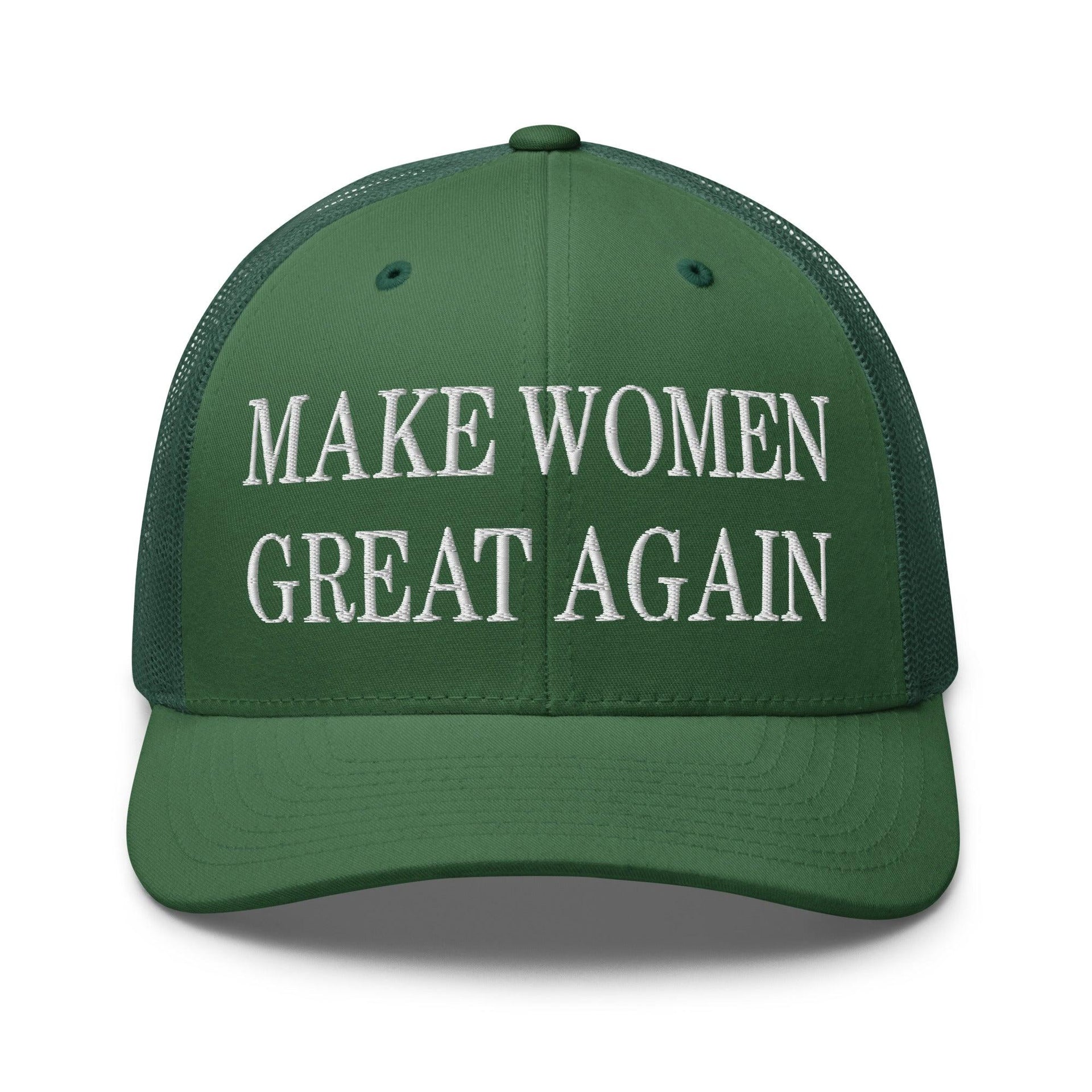 Make Women Great Again Embroidered Mesh Trucker Hat Evergreen Capital Crowns LADs Make Again Trucker Hats