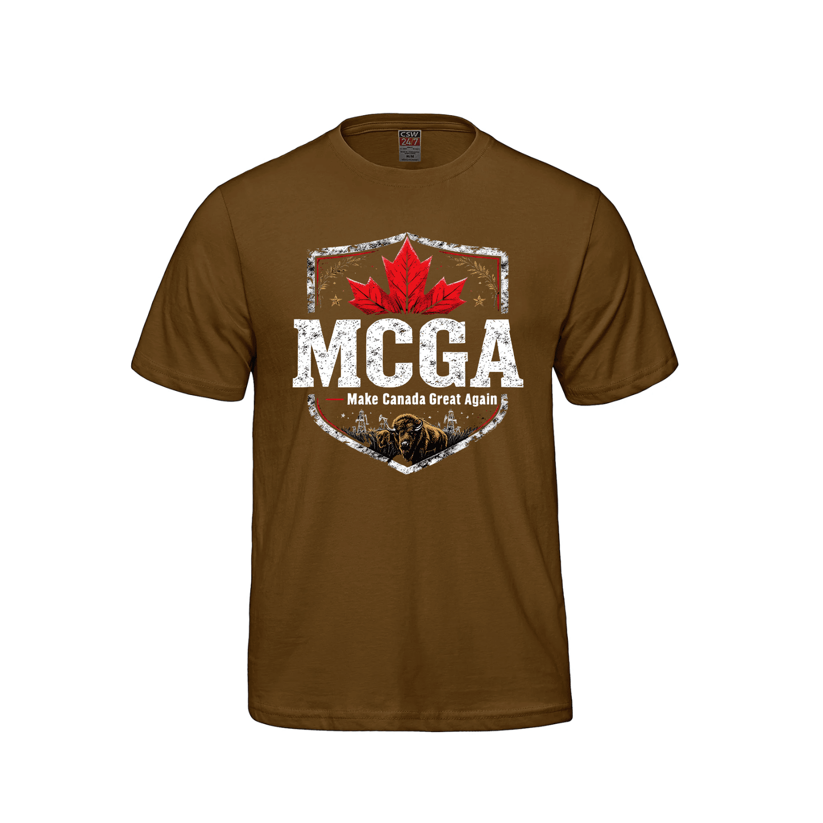 MCGA Heritage Shield T-Shirt - 08 Caramel Canada Make Canada Great Again MCGA T-Shirts - Premium