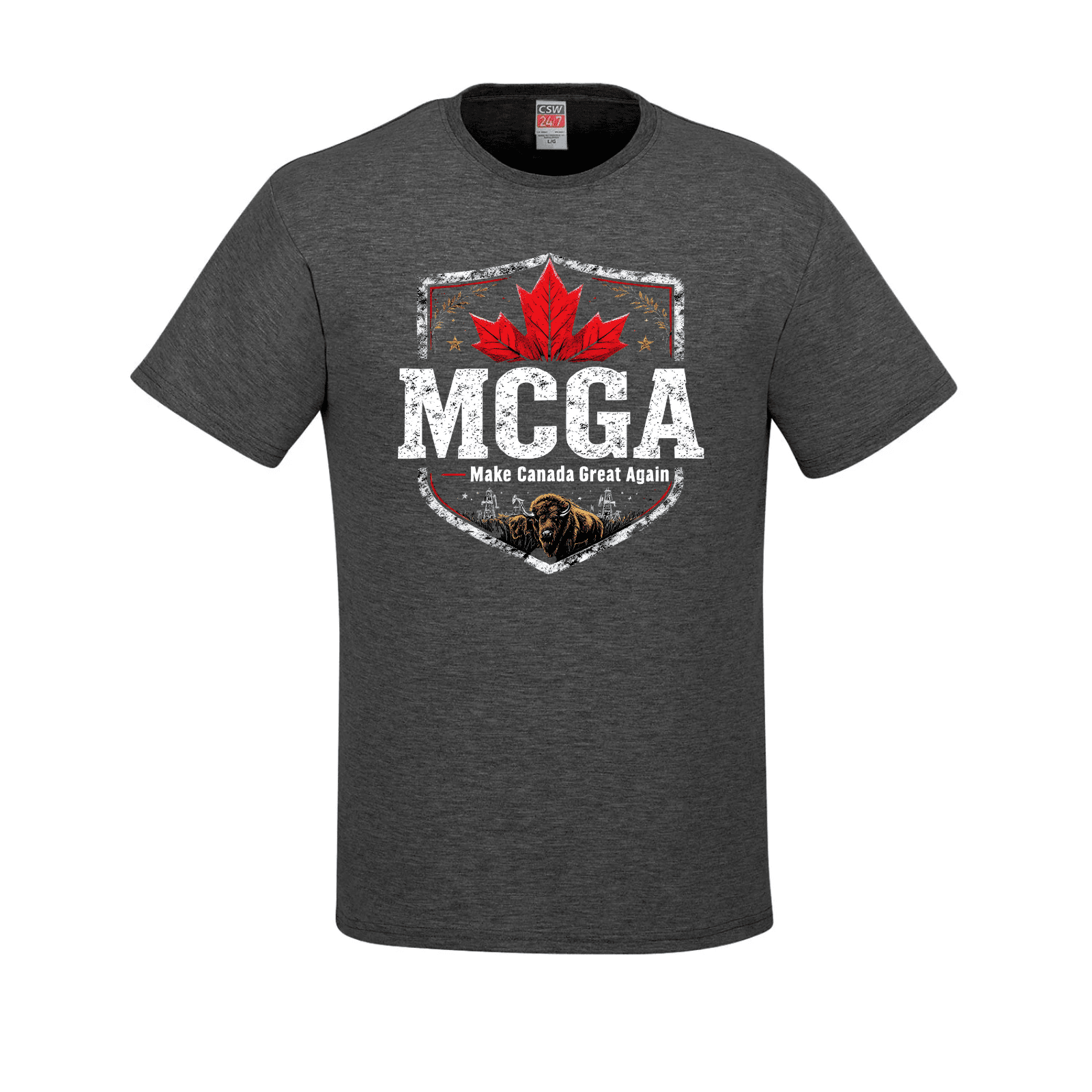 MCGA Heritage Shield T-Shirt - 08 charcoal heather Canada Make Canada Great Again MCGA T-Shirts - Premium