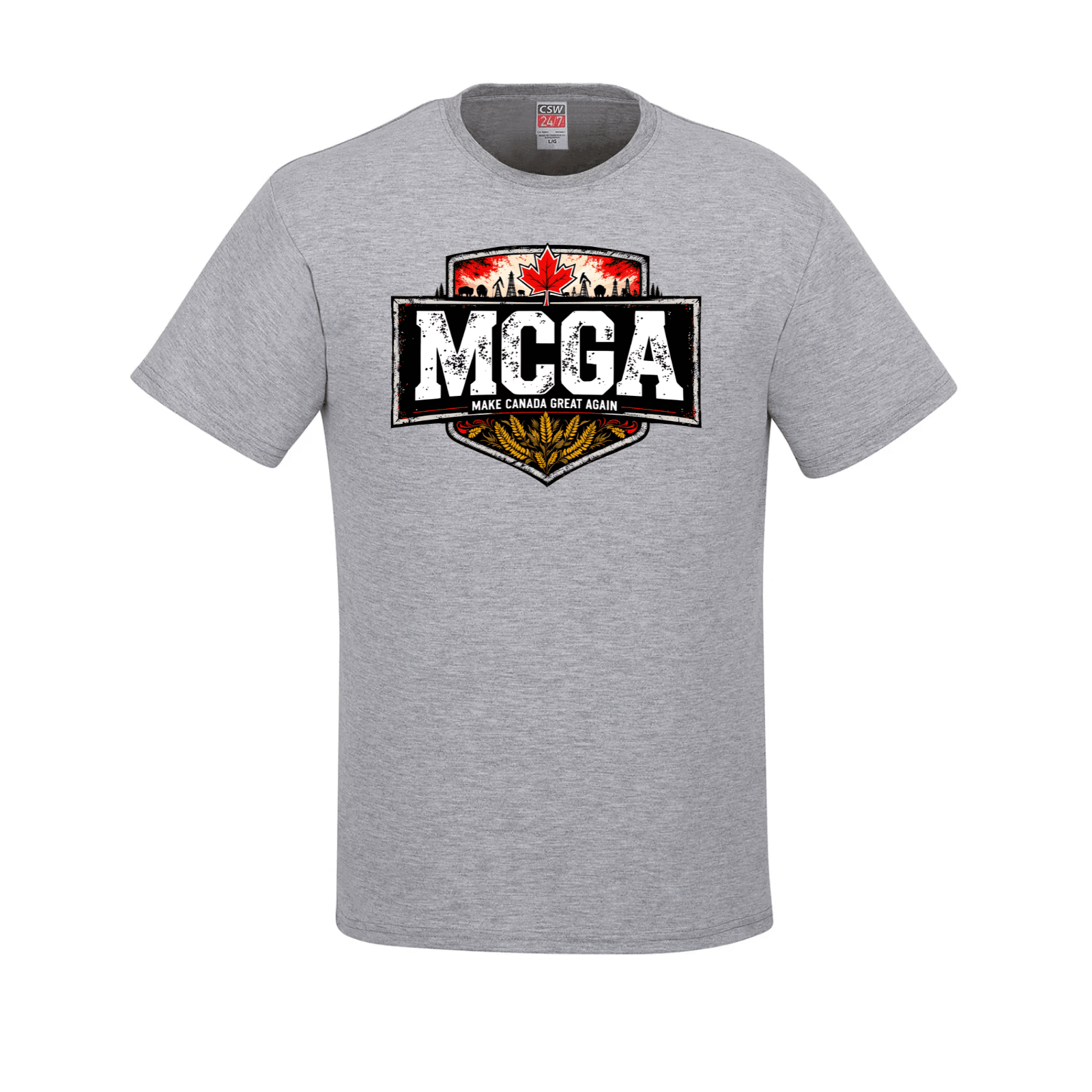 MCGA Shield Style Tee – Strength in Unity - 06 athletic heather Canada Make Canada Great Again MCGA T-Shirts - Premium