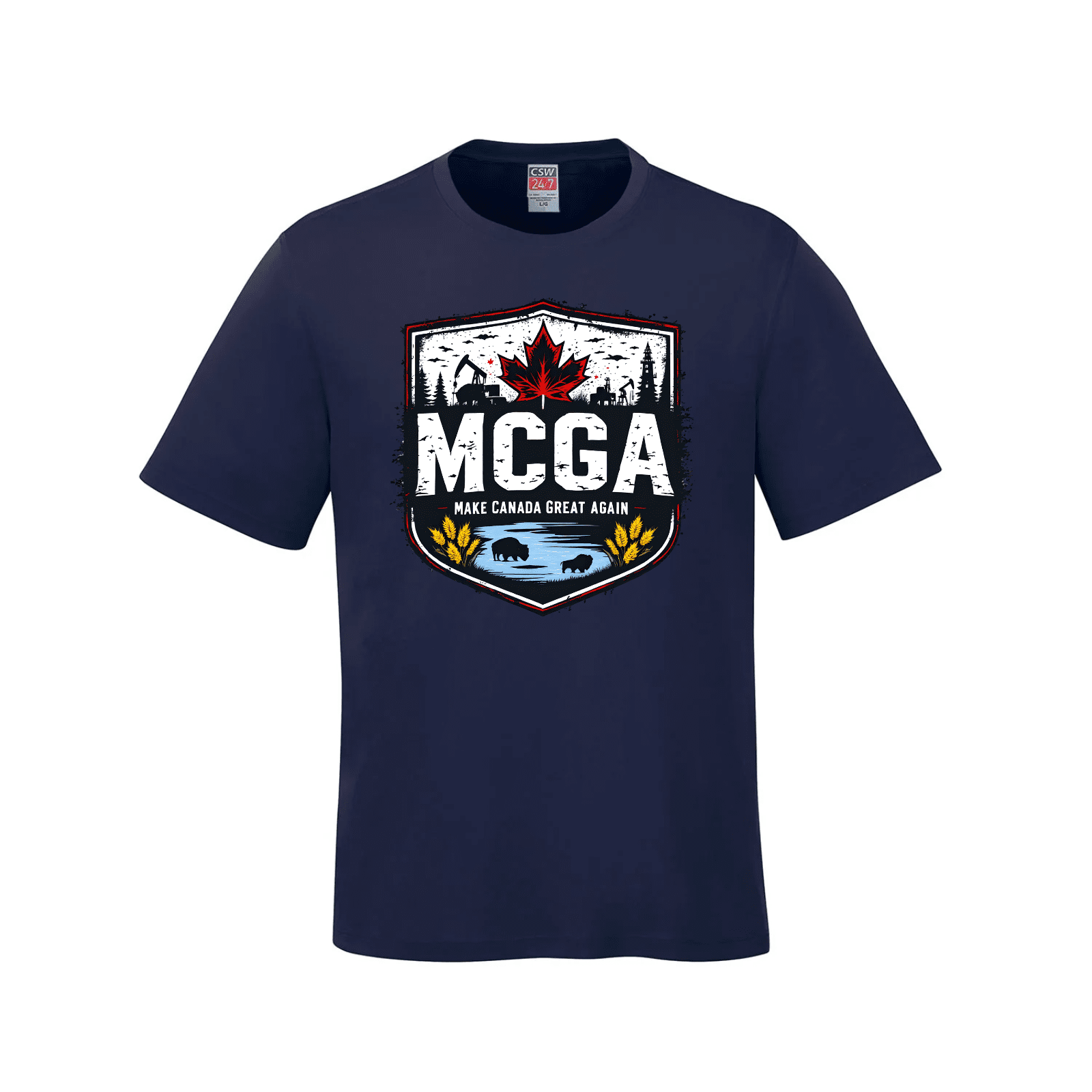 MCGA Western Heritage Tee – Honoring Canada’s Heartland - 05 Navy Canada Make Canada Great Again MCGA T-Shirts - Premium