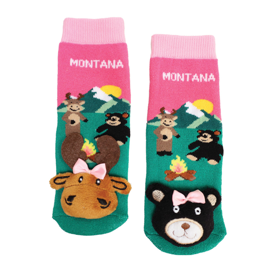 Messy Moose Socks, Baby Socks Montana Campfire Pink, 6 Pack Baby pink campfire campfire socks Messy Moose Socks montana montana socks new pink Slipper Socks