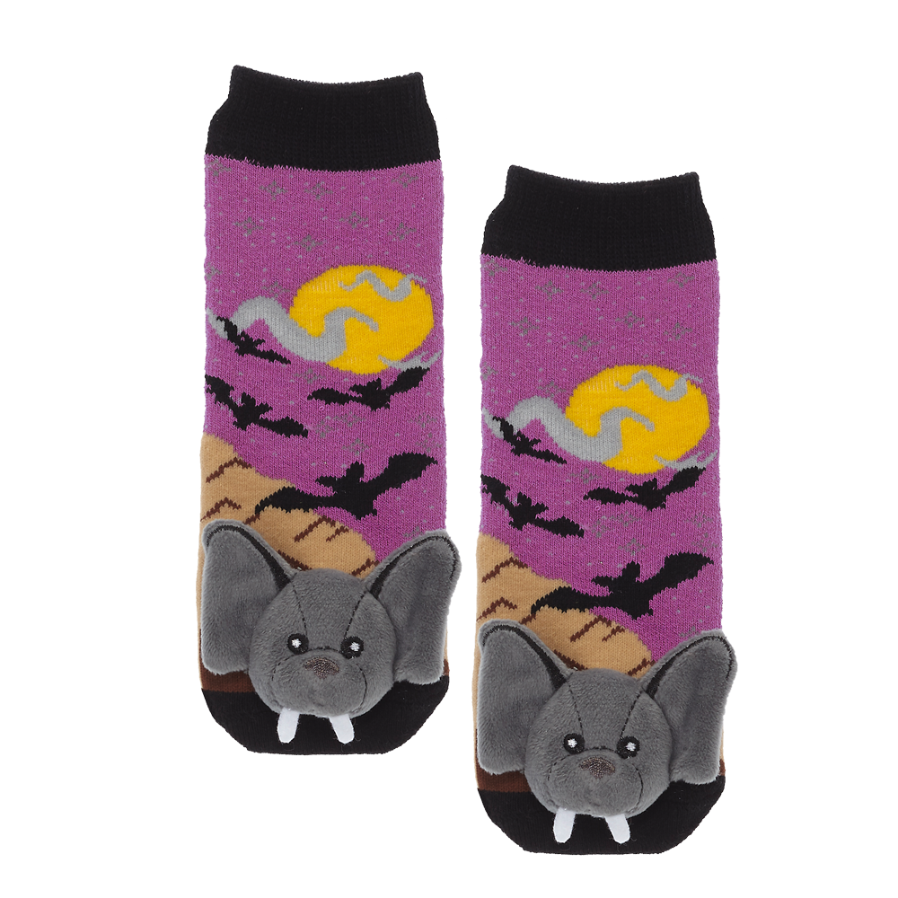 Messy Moose Socks, Bat, 6 Pack Baby purple Messy Moose Socks Slipper Socks