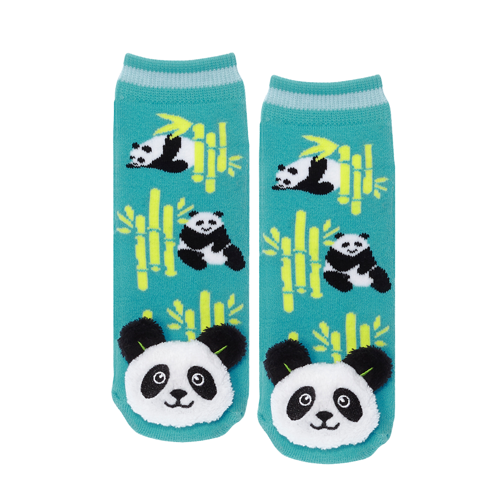 Messy Moose Socks, Panda, 6 Pack Messy Moose Socks Slipper Socks