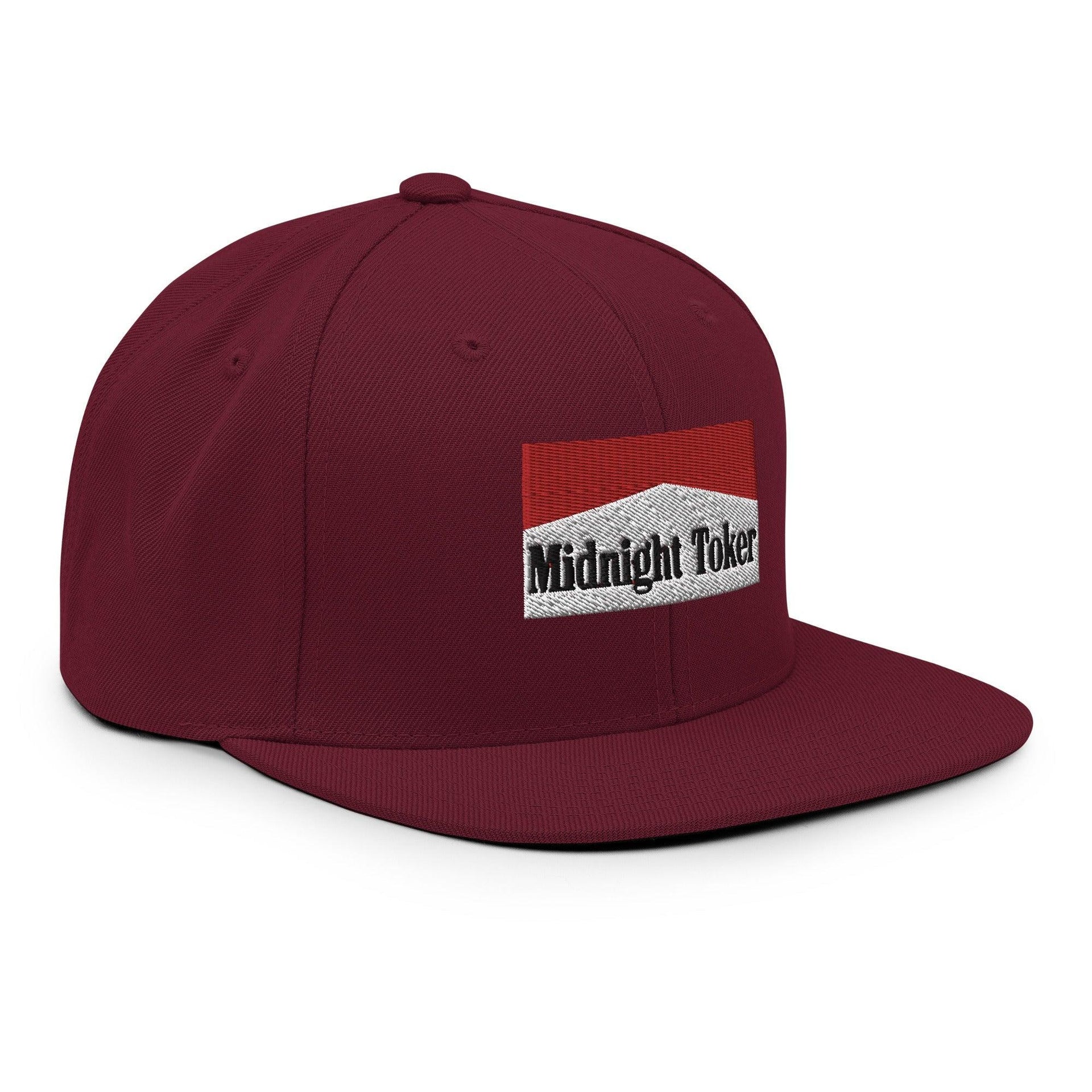 Midnight Toker Bill Brim Snapback Hat Capital Crowns Funny Snapback Hats