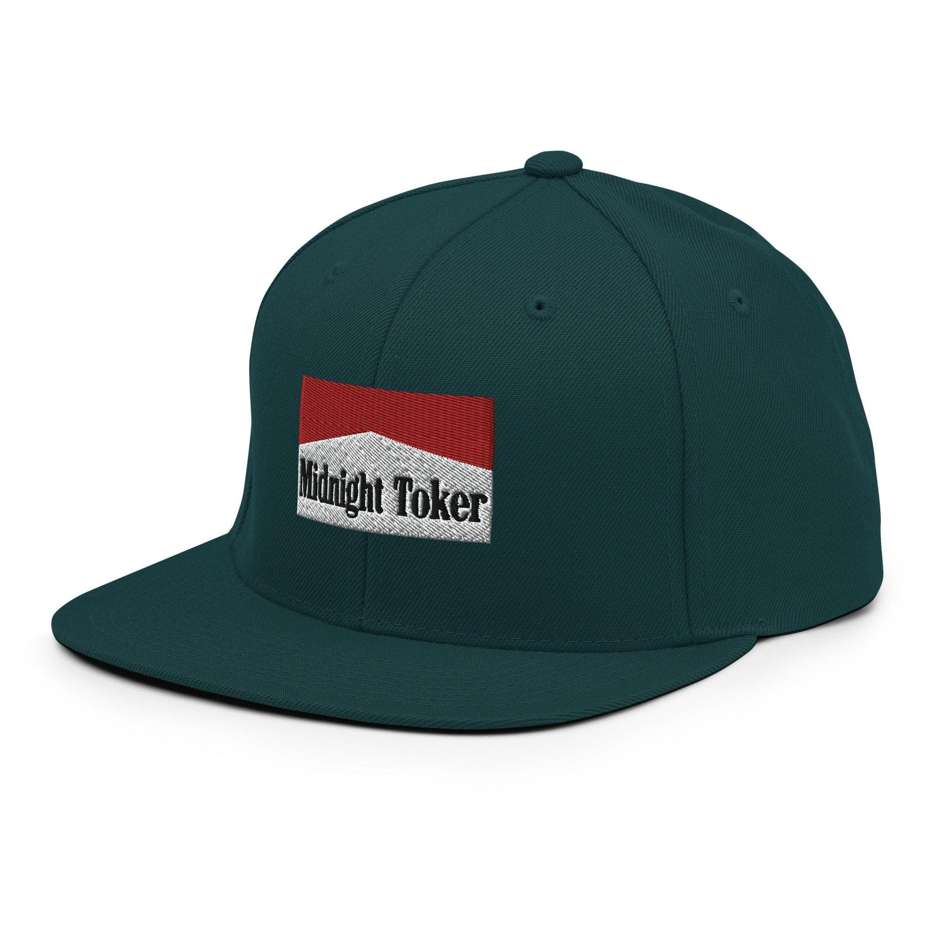Midnight Toker Bill Brim Snapback Hat Capital Crowns Funny Snapback Hats