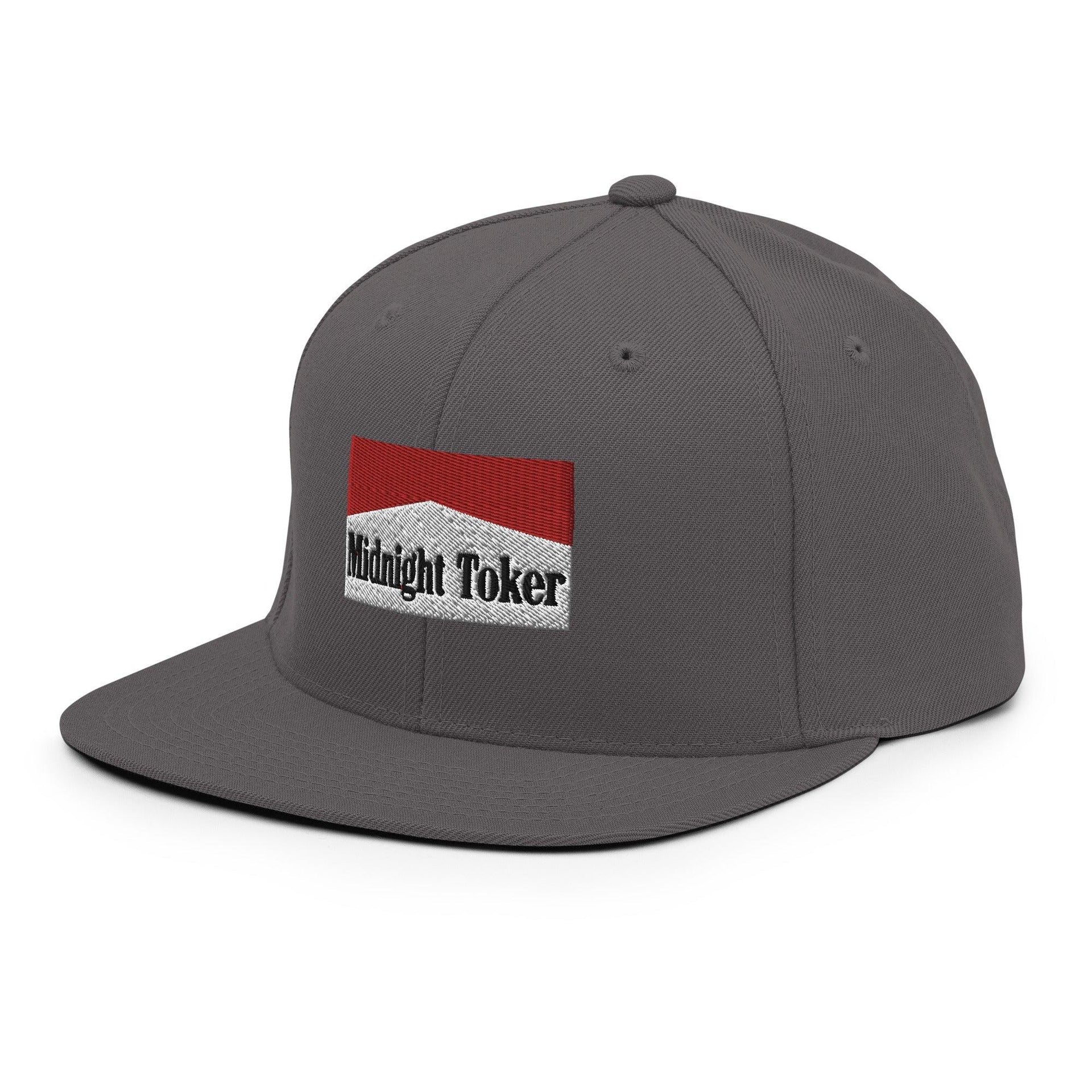 Midnight Toker Bill Brim Snapback Hat Capital Crowns Funny Snapback Hats