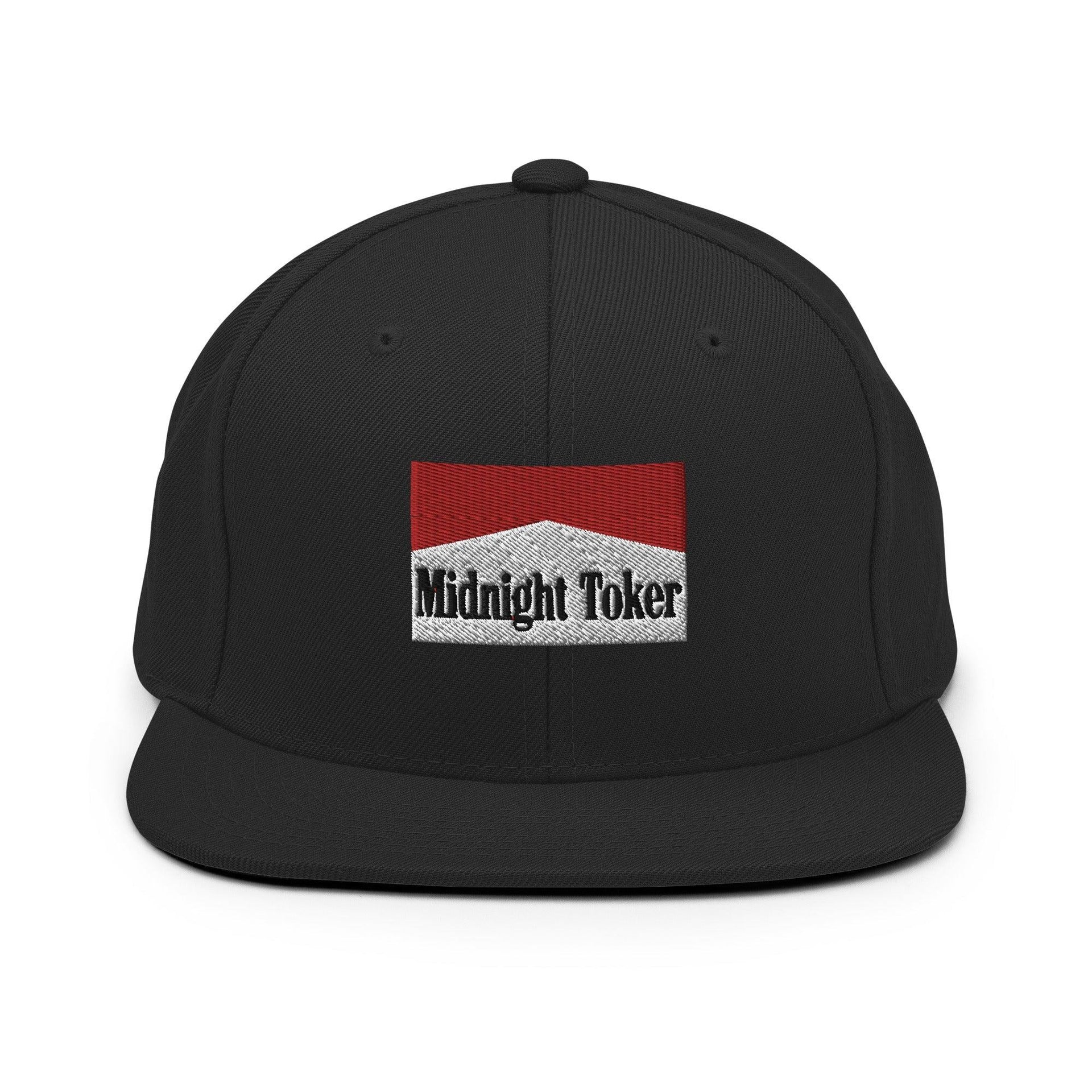 Midnight Toker Bill Brim Snapback Hat Black Capital Crowns Funny Snapback Hats
