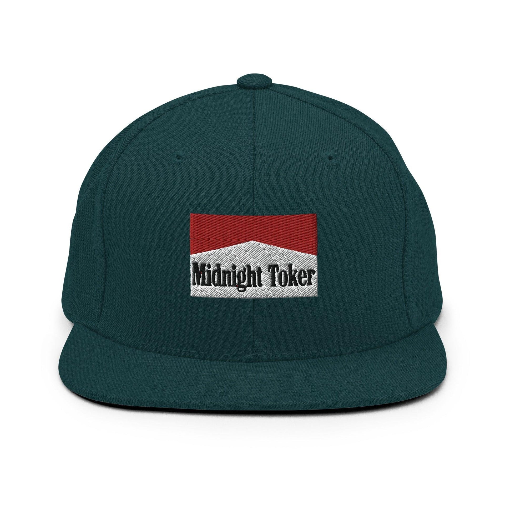 Midnight Toker Bill Brim Snapback Hat Spruce Capital Crowns Funny Snapback Hats