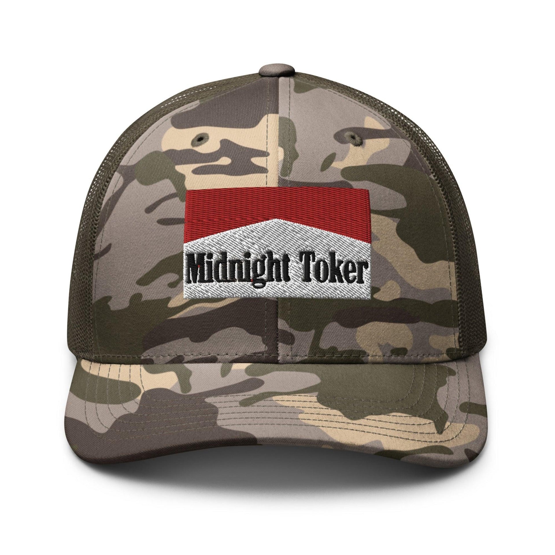 Midnight Toker Camo Trucker Hat Camo Olive Capital Crowns Funny Trucker Hats