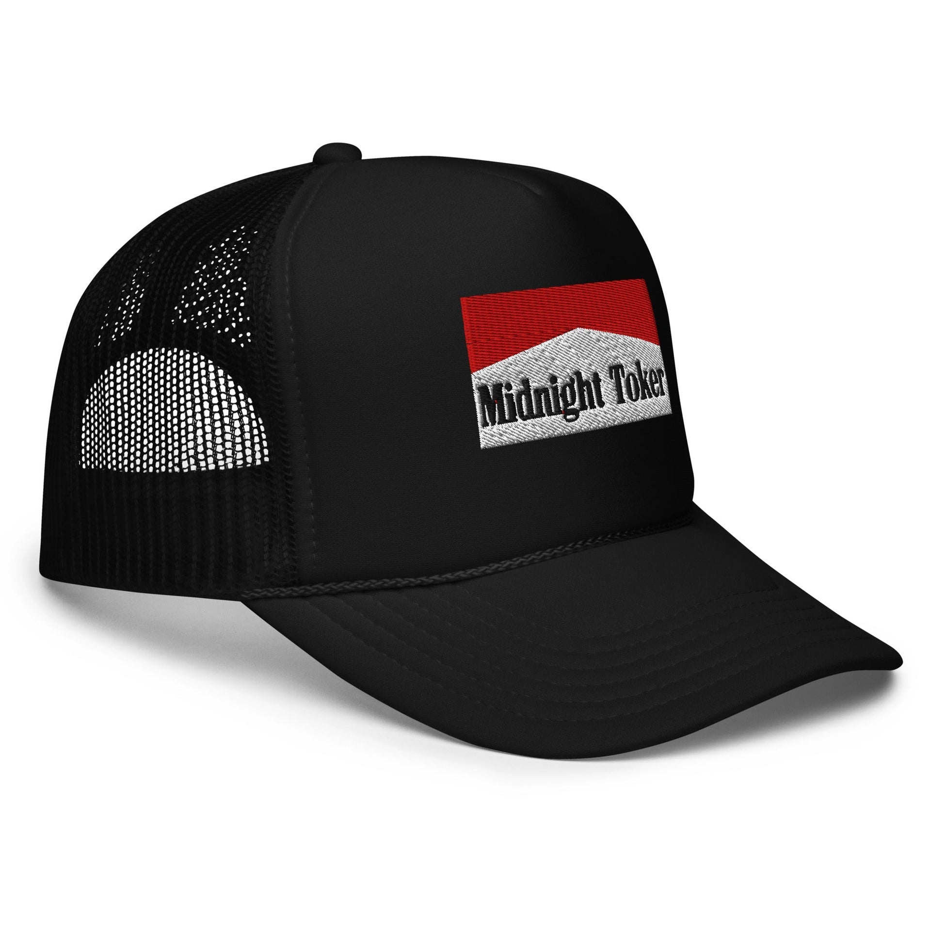 Midnight Toker Embroidered Foam Trucker Hat Capital Crowns Funny Trucker Hats