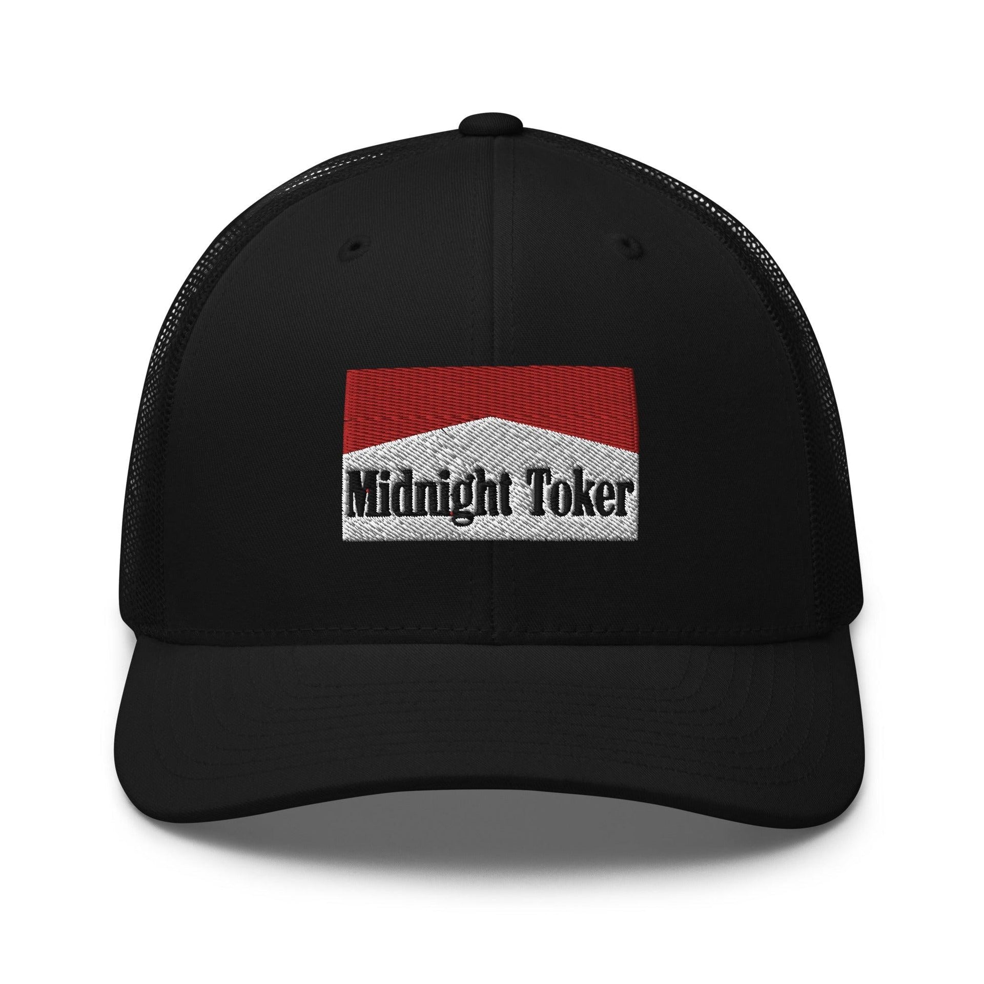 Midnight Toker Retro Trucker Hat Black Capital Crowns Funny Trucker Hats