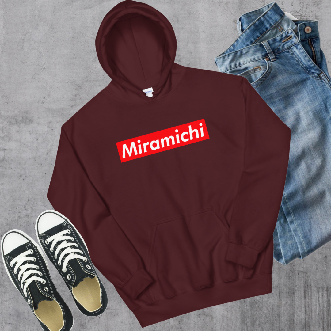 Miramichi Supreme'd Hoodie Maroon Canadian City Apparel