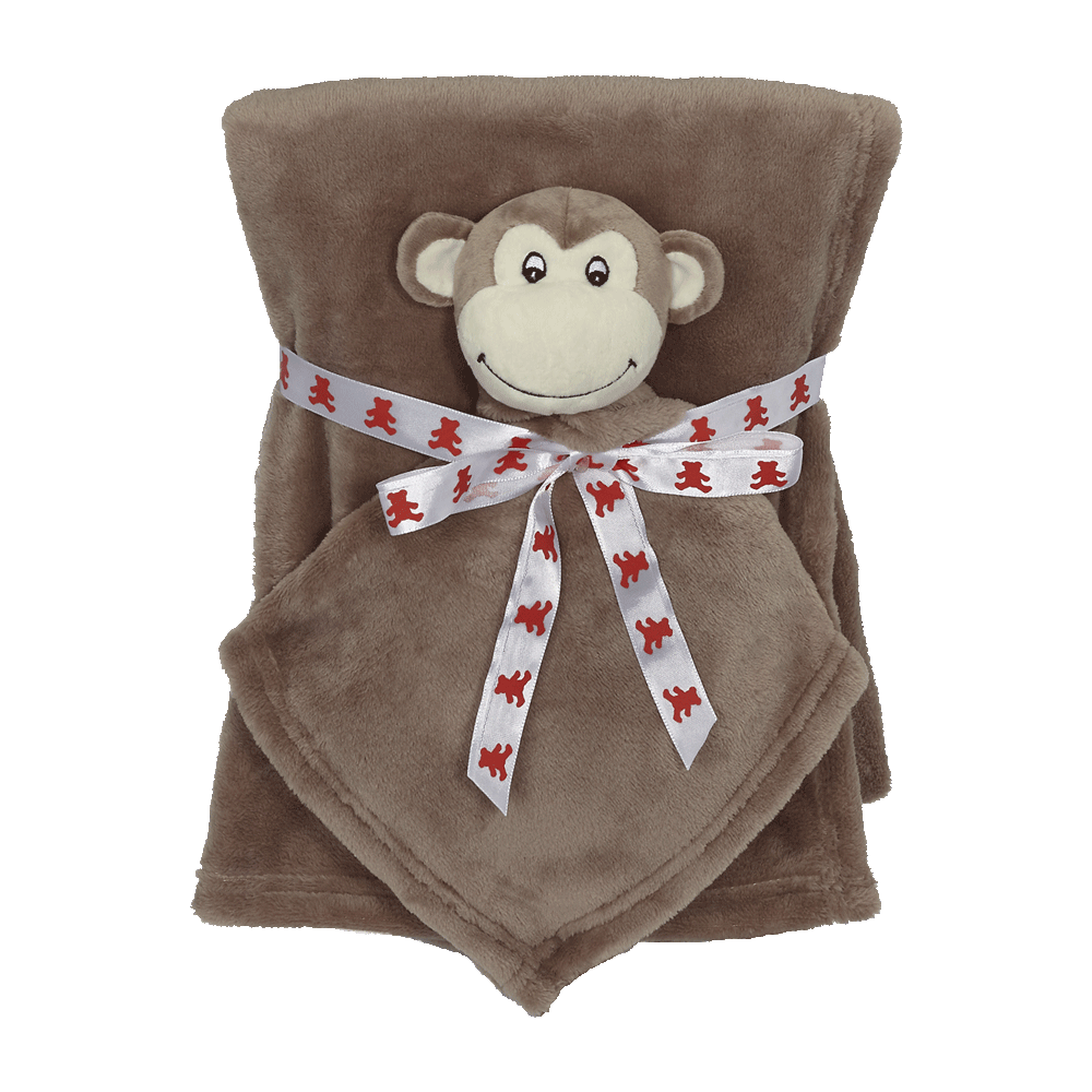Monkey Blankey Buddy Set blankey brown embroidable monkey