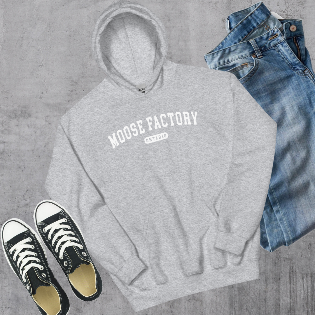 Moose Factory College Hoodie Sport Grey Canadian City Apparel