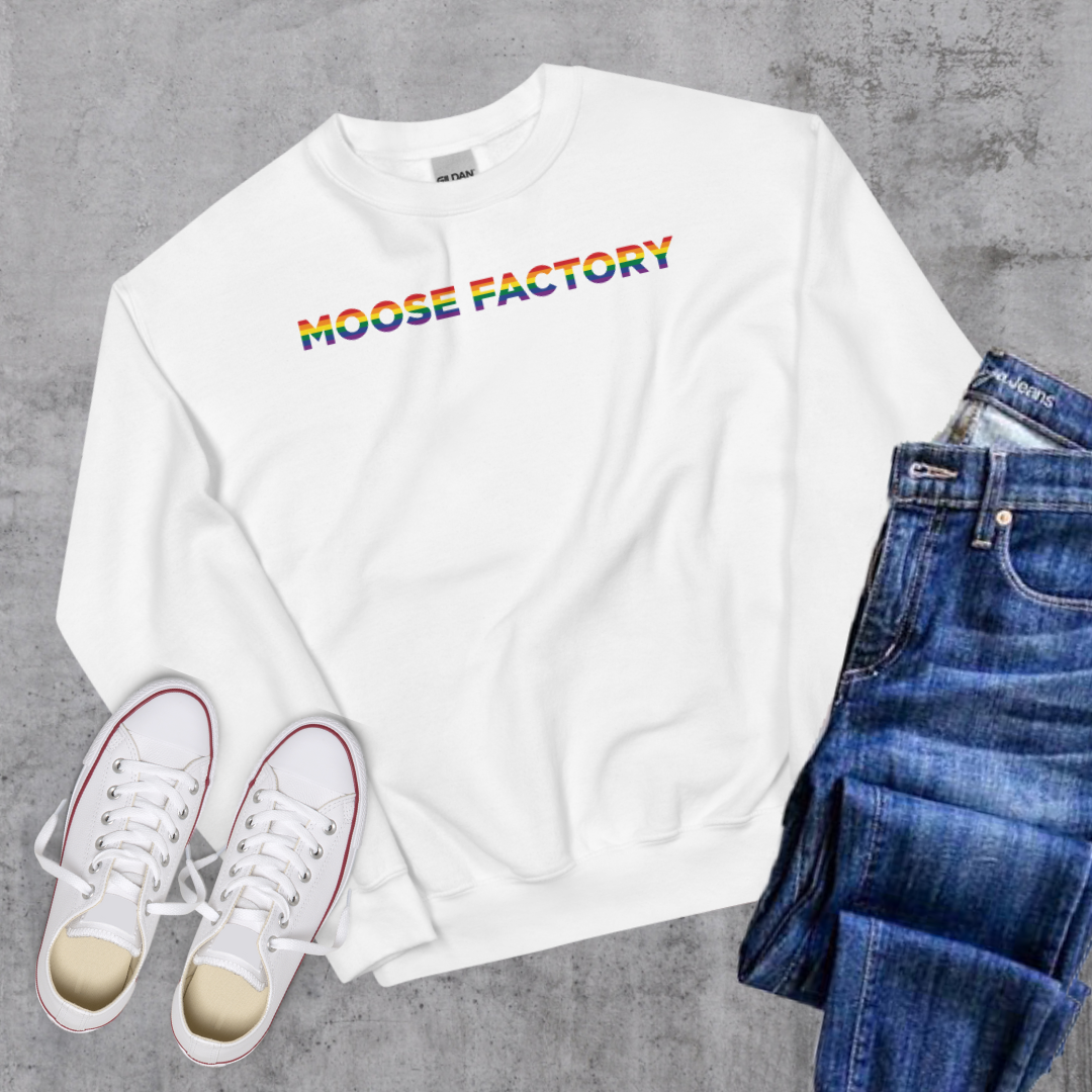 Moose Factory Pride Crewneck White Canadian City Apparel
