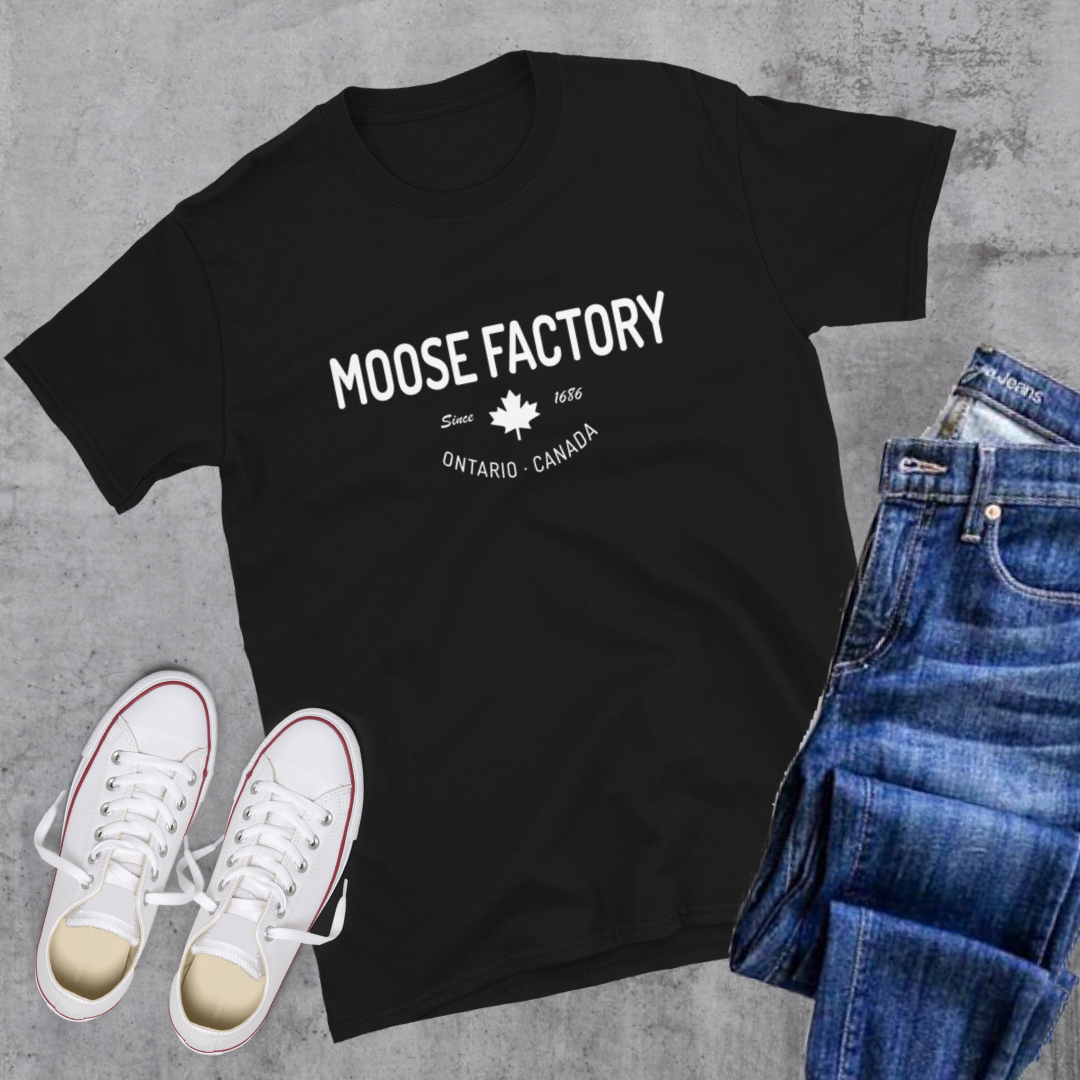 Moose Factory since 1686 Tee Black Canadian City Apparel