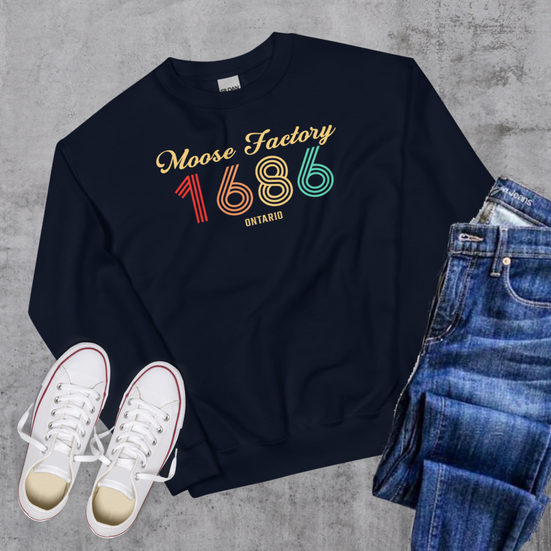 Moose Factory Vintage Crewneck Navy Canadian City Apparel