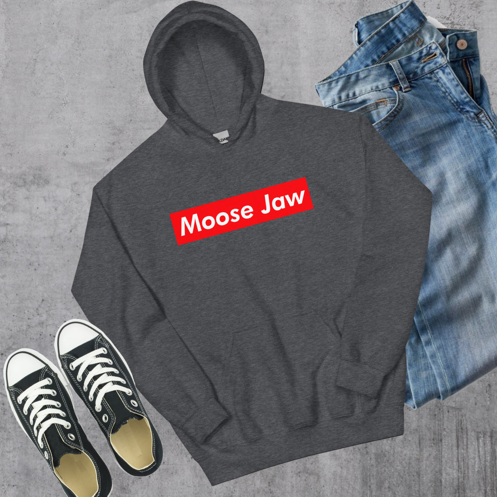 Moose Jaw Supreme'd Hoodie Dark Heather Canadian City Apparel
