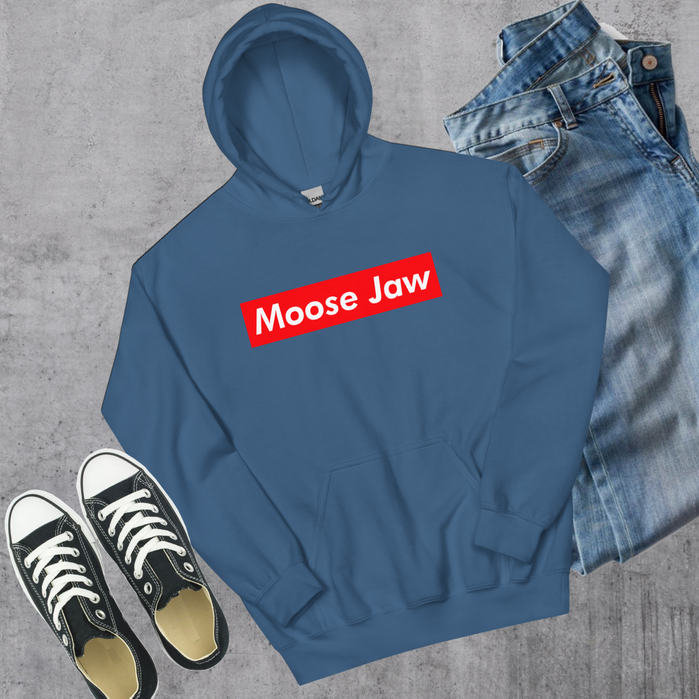 Moose Jaw Supreme'd Hoodie Indigo Blue Canadian City Apparel