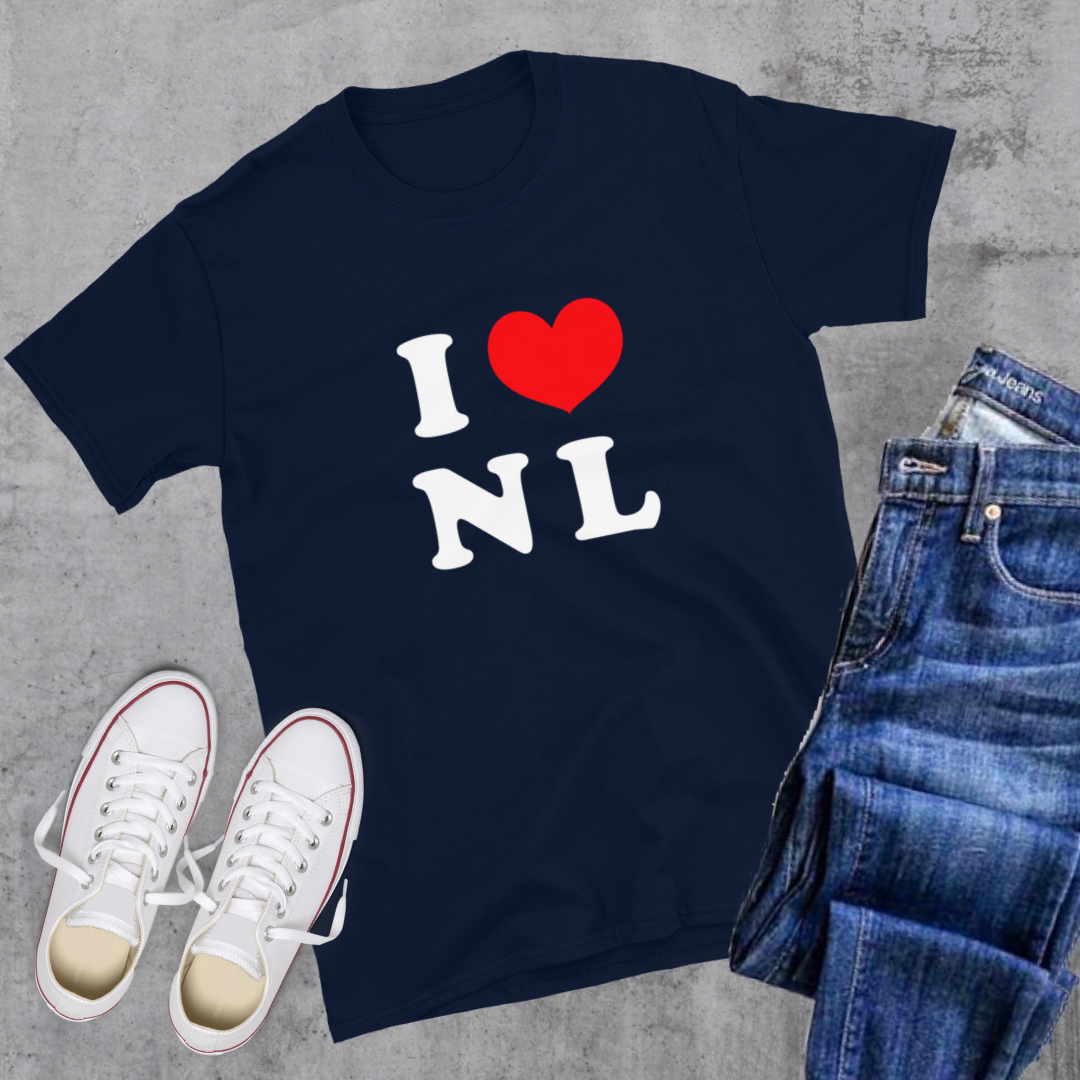 I ❤️ NL Tee Navy Canadian City Apparel Newfoundland