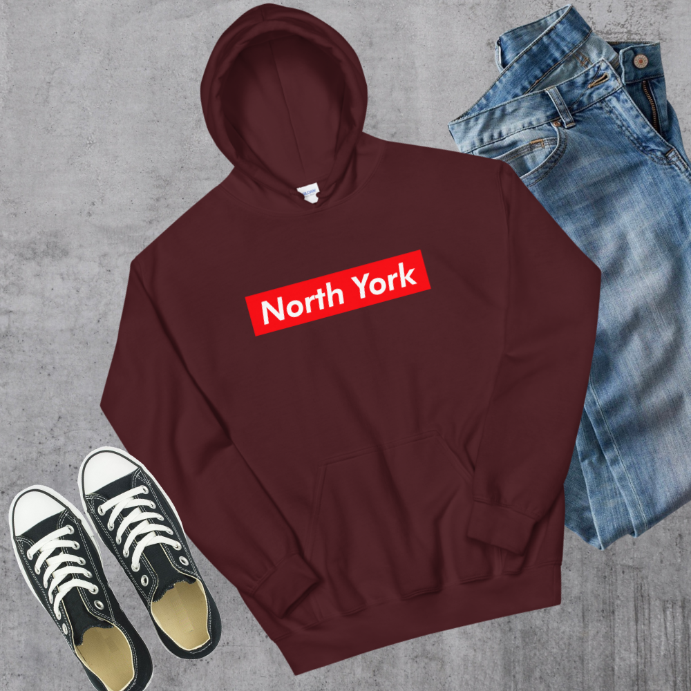 North York Supreme'd Hoodie Maroon Canadian City Apparel