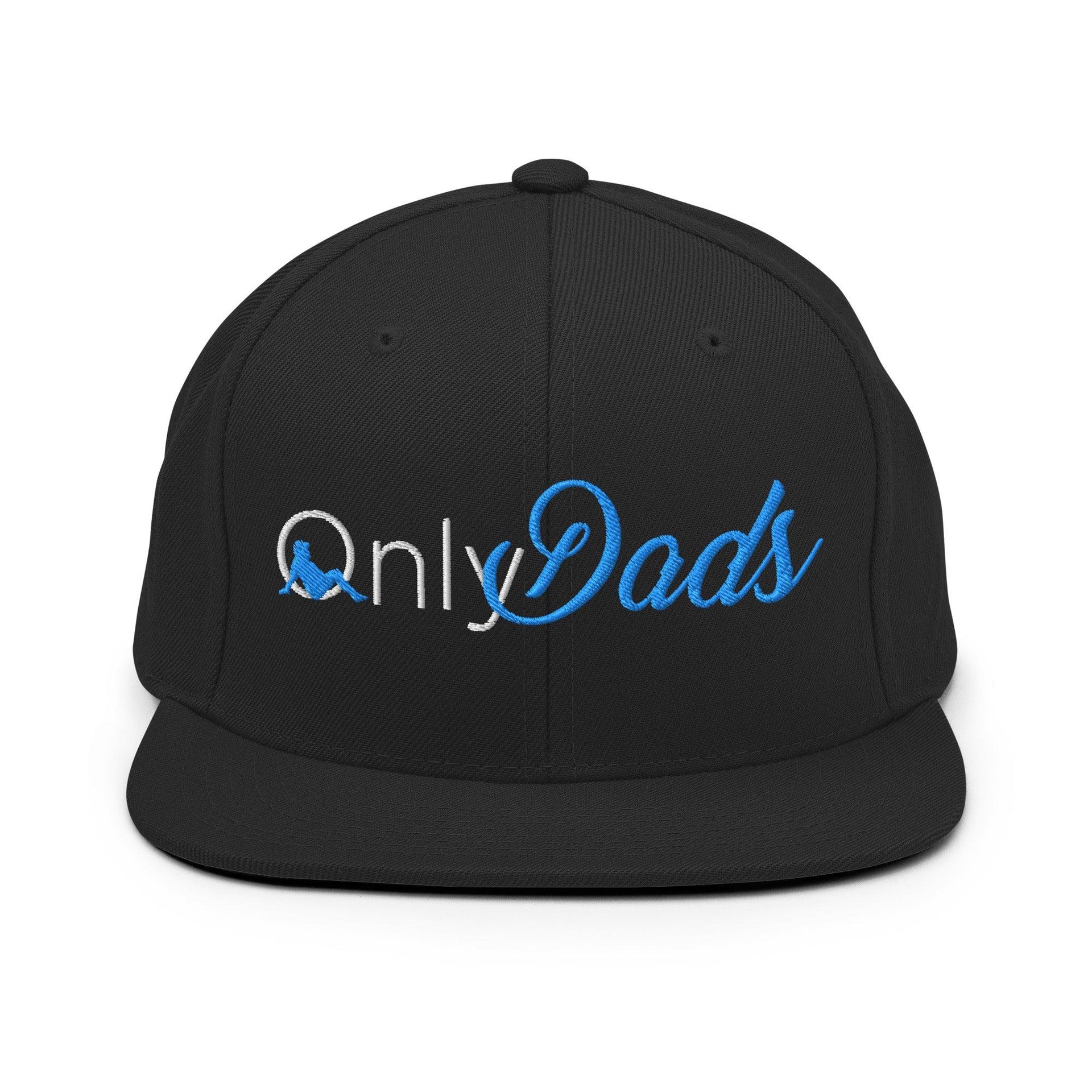 Only Dads Embroidered Flat Bill Brim Snapback Hat Black Capital Crowns Funny Snapback Hats