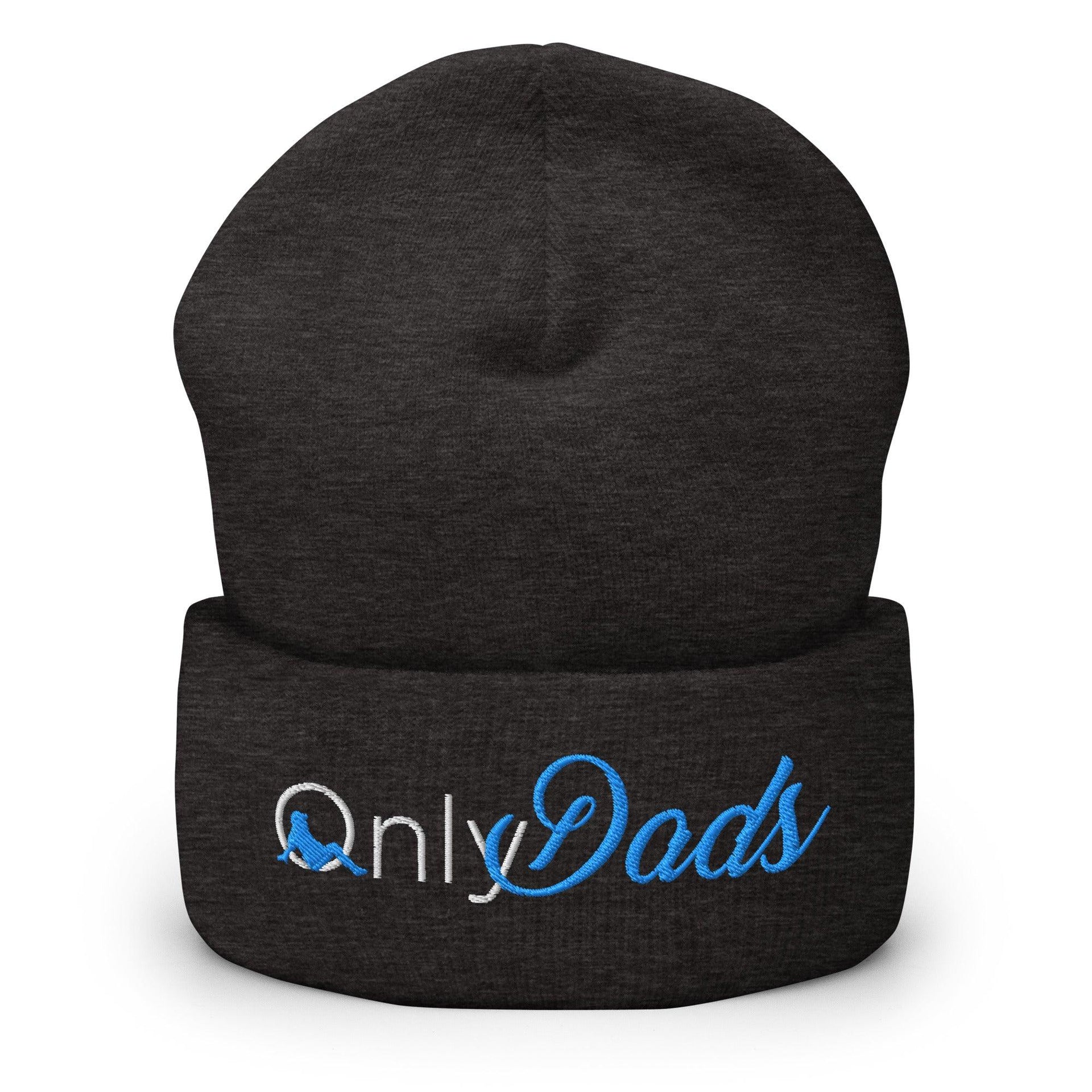 Only Dads Embroidered Knit Cuffed Beanie Dark Grey Beanies Capital Crowns Funny