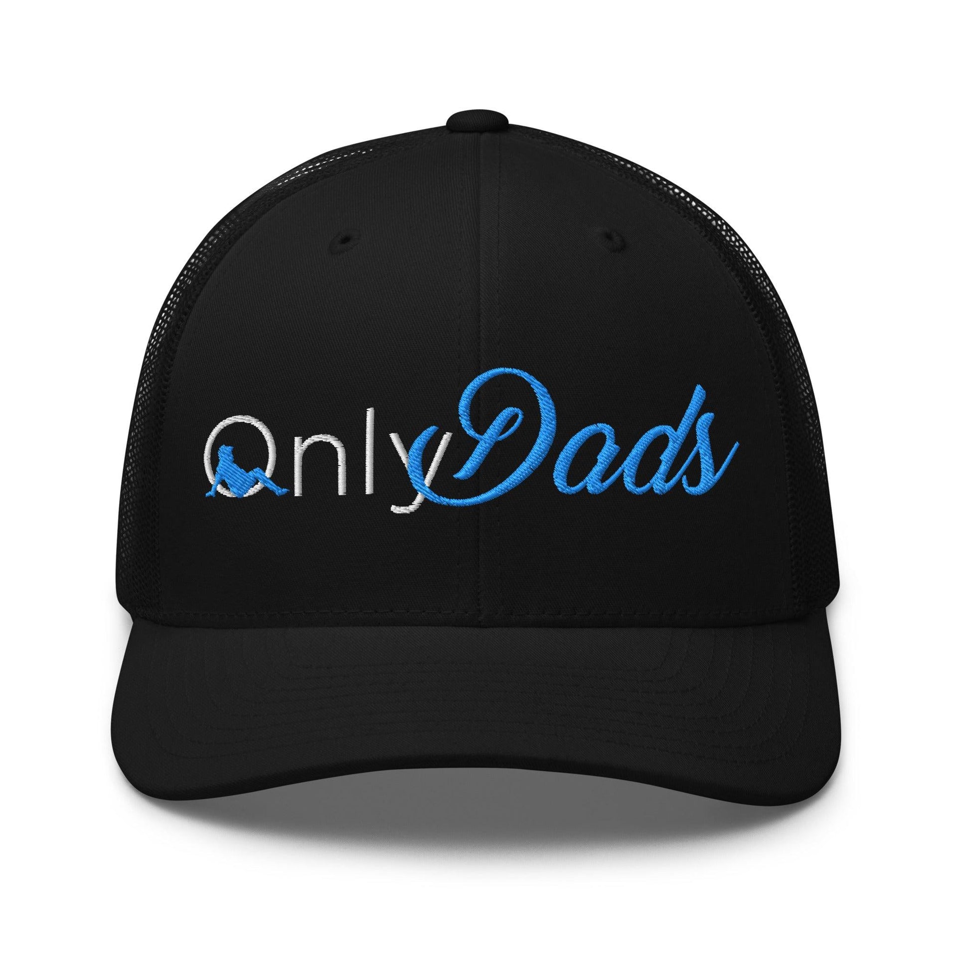 Only Dads Embroidered Mesh Trucker Hat Black Capital Crowns Funny Trucker Hats