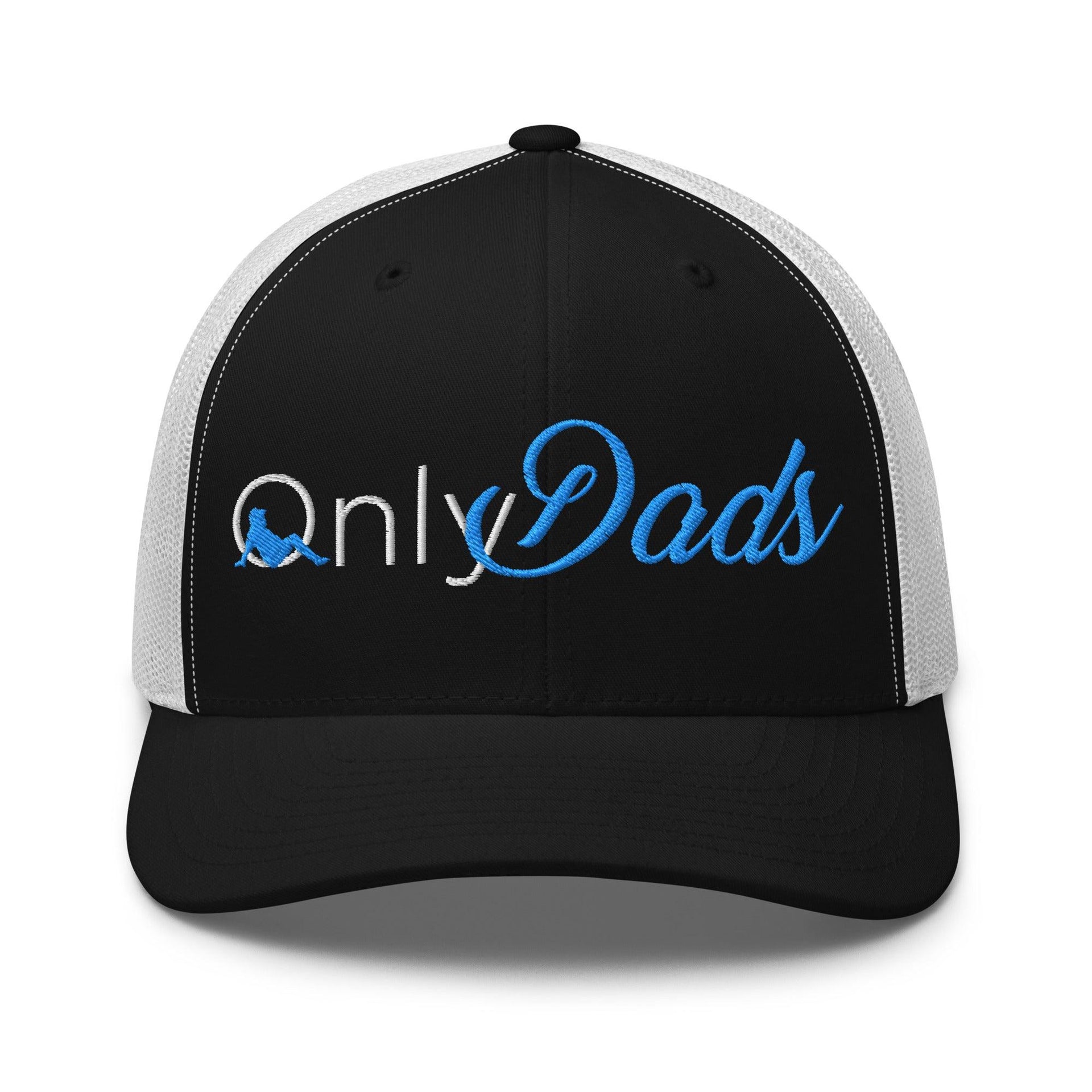 Only Dads Embroidered Mesh Trucker Hat Black White Capital Crowns Funny Trucker Hats
