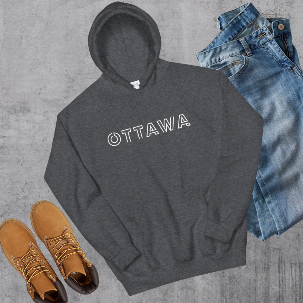 Ottawa Drip Hoodie Dark Heather Canadian City Apparel