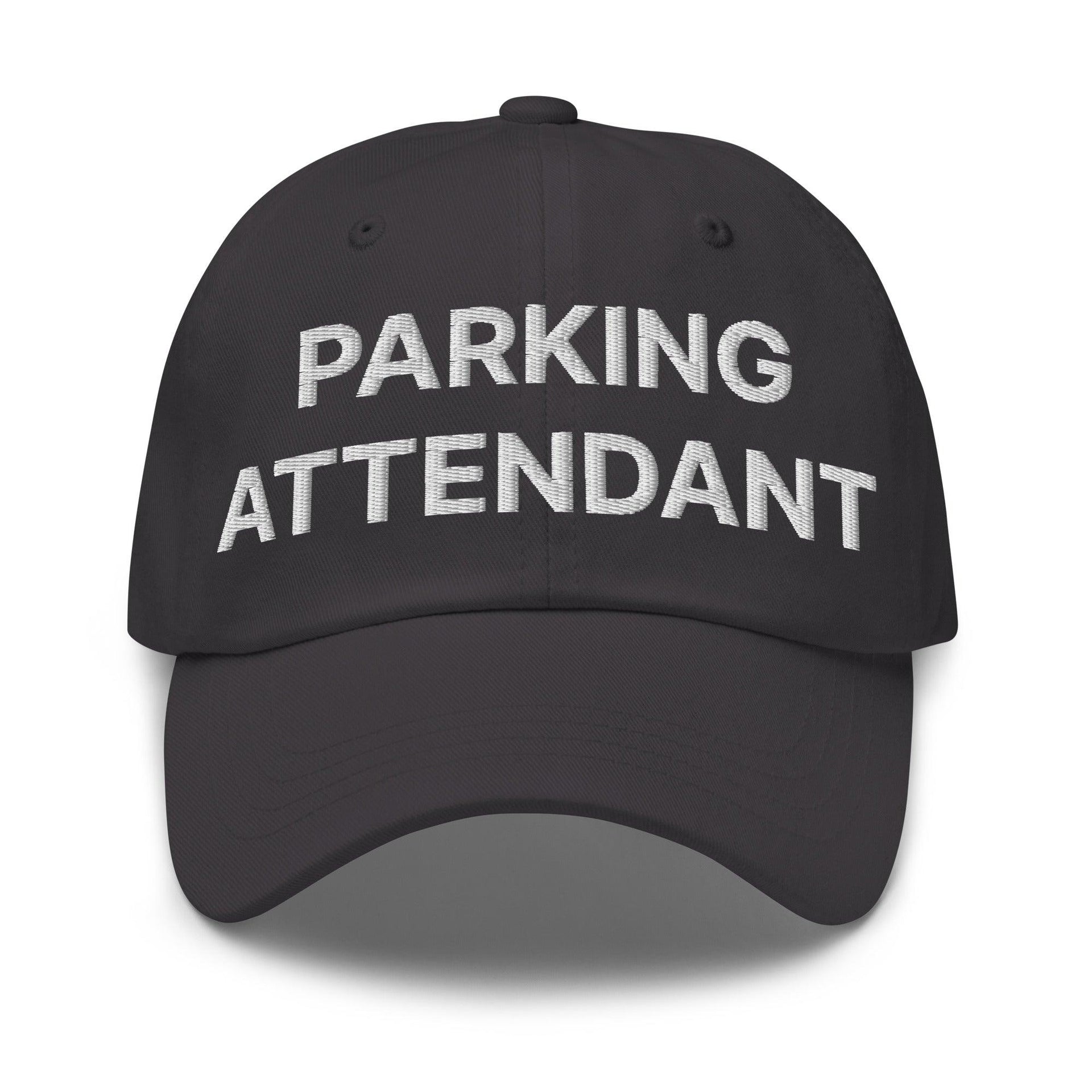 Parking Attendant Uniform Work Embroidered Dad Hat Dark Grey Capital Crowns Dad Hats Work