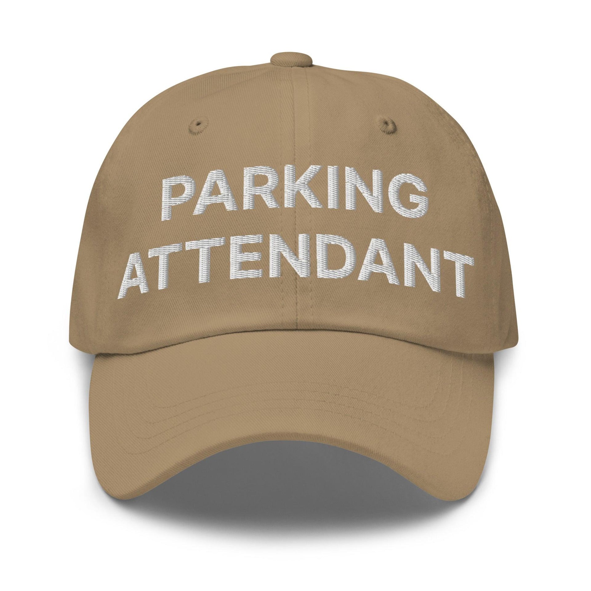 Parking Attendant Uniform Work Embroidered Dad Hat Khaki Capital Crowns Dad Hats Work