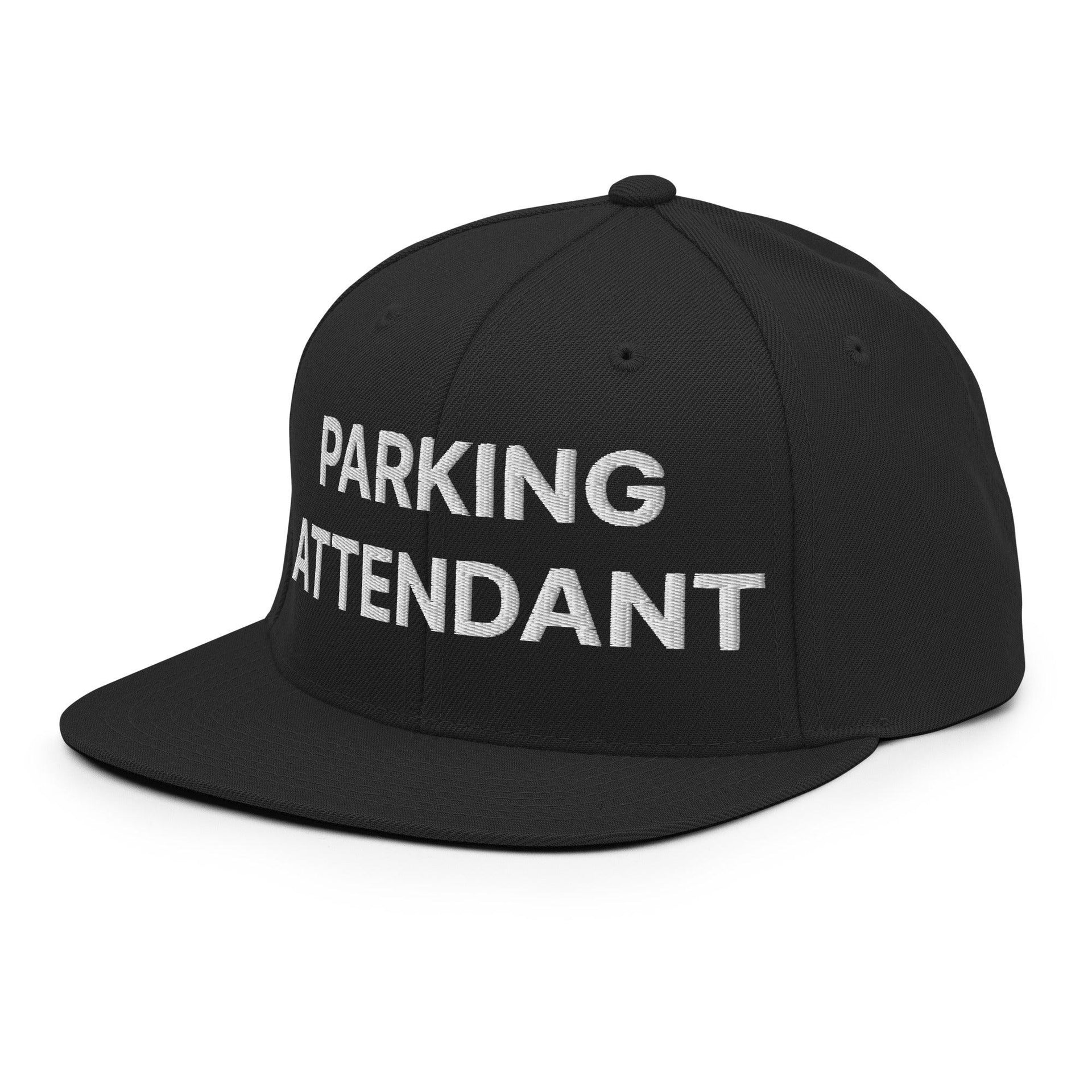Parking Attendant Uniform Work Embroidered Flat Bill Brim Snapback Hat Capital Crowns Snapback Hats Work