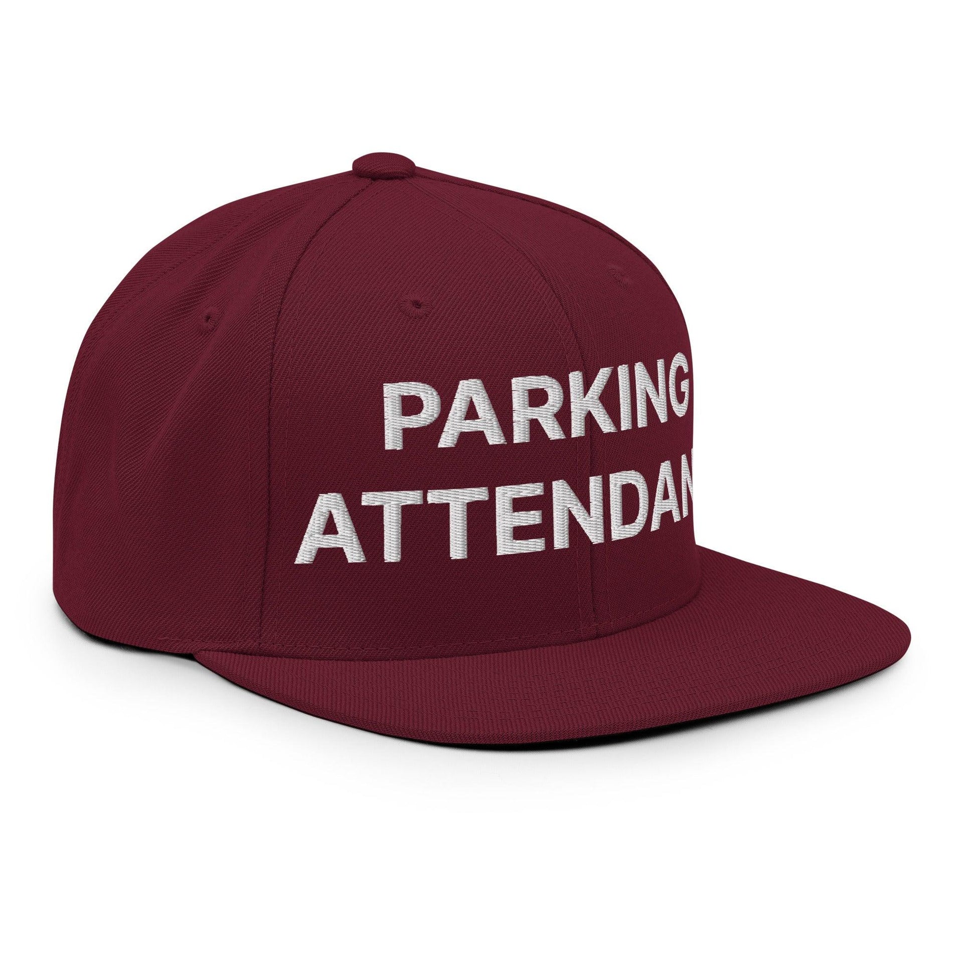 Parking Attendant Uniform Work Embroidered Flat Bill Brim Snapback Hat Capital Crowns Snapback Hats Work
