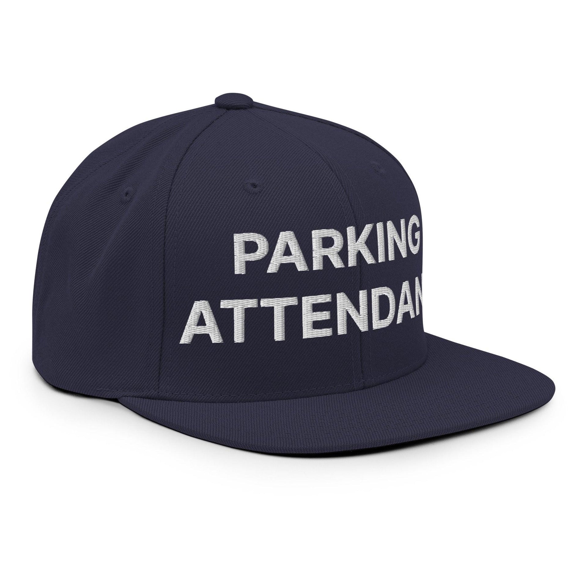 Parking Attendant Uniform Work Embroidered Flat Bill Brim Snapback Hat Capital Crowns Snapback Hats Work